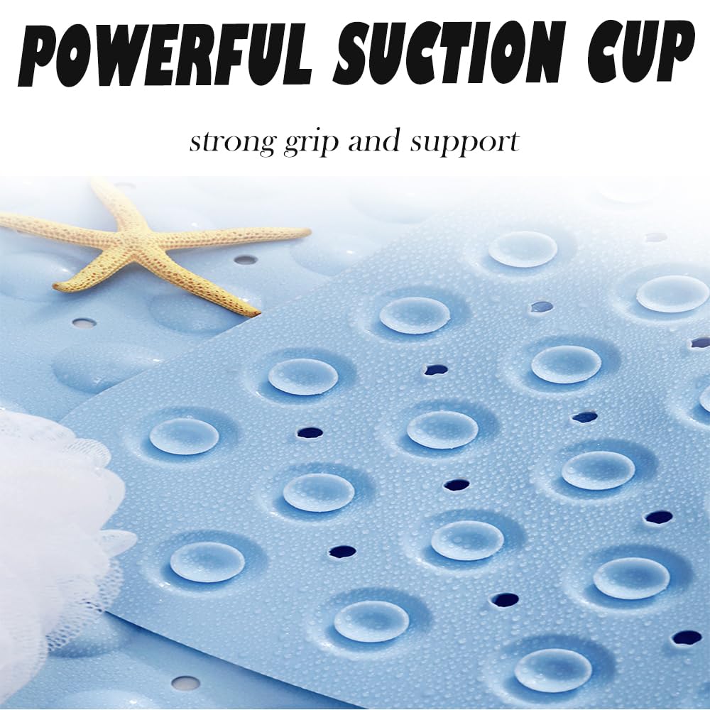Non-Slip Corner Shower Mat 25.5 x 25.5 Inches - Quick Dry Bath Mat with Suction Cups & Drain Holes, Machine Washable Shower Stall Mats for Bathroom Safety - Perfect for Wet Floors, Elderly Safety & Spa-Like Bathroom Experience (White)