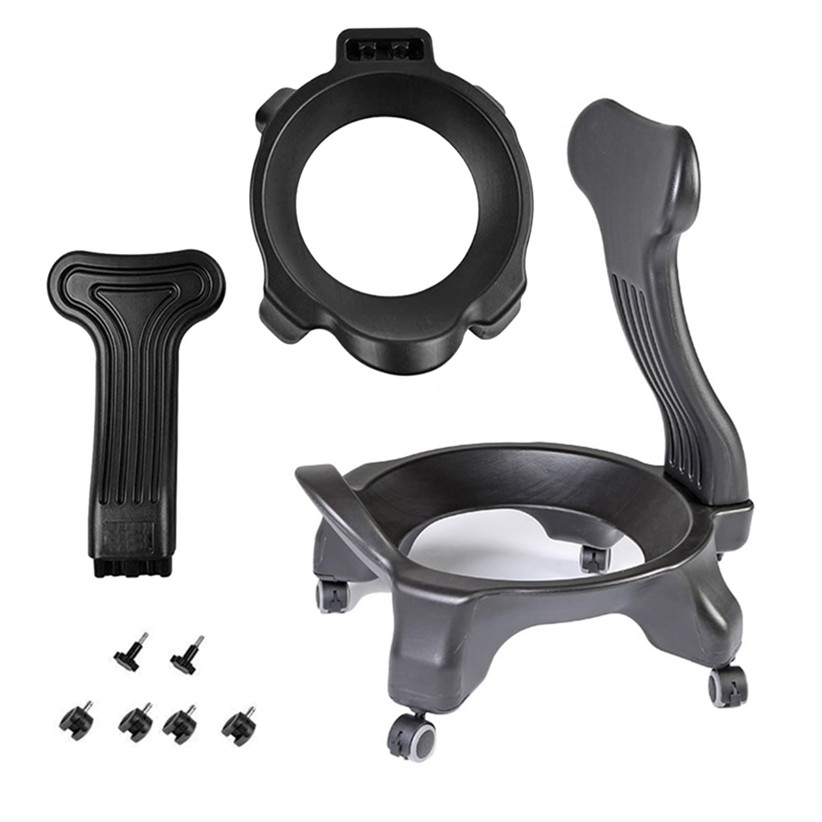 Stability Ball Chair Base Only Without Ball - Ergonomic Yoga Ball Chair Frame with Wheels & Back Support for Home Office, Workout, and Posture Correction