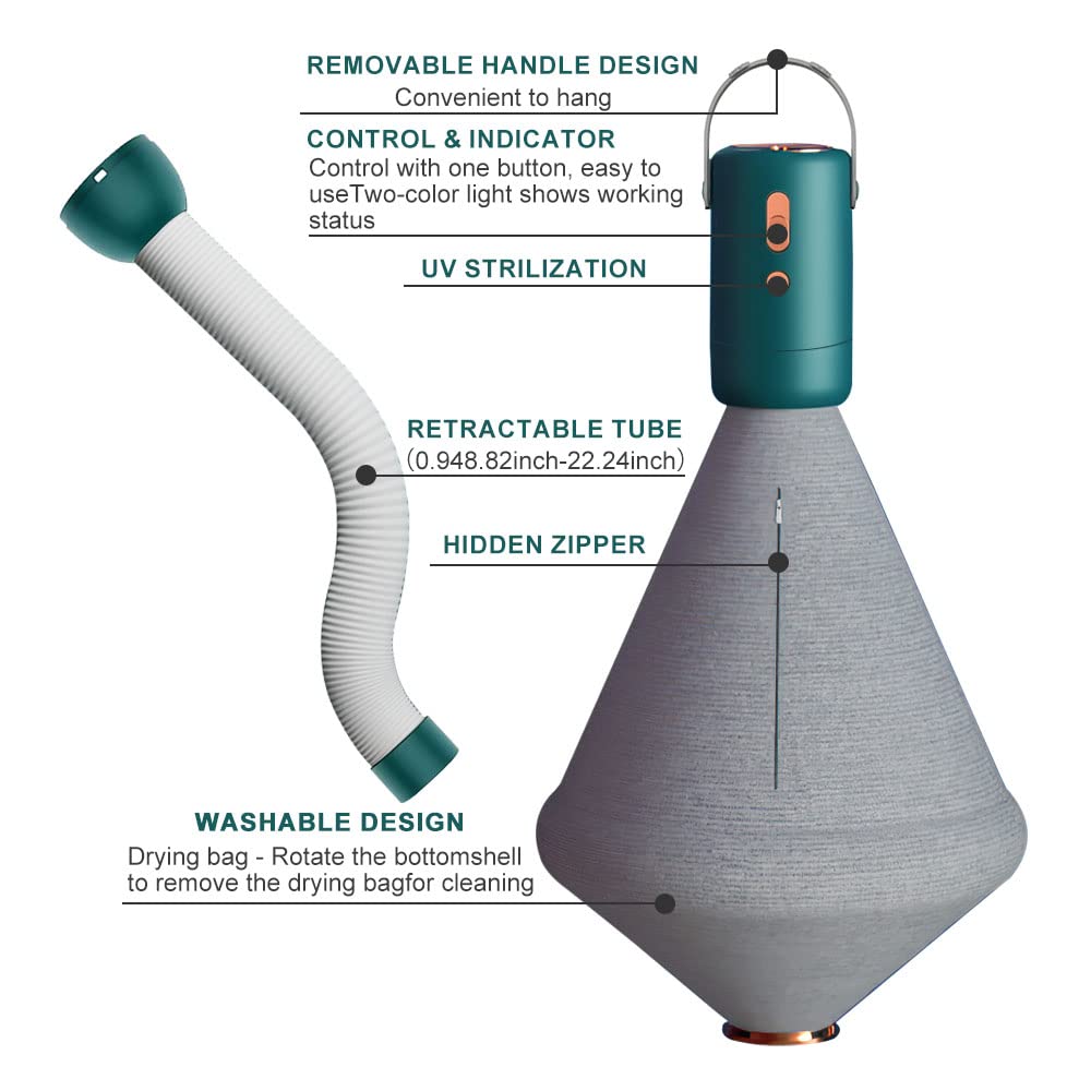 Portable Electric Clothes Dryer - Compact Mini Travel Dryer for Apartments, Dorms & Camping | Fast Drying Underwear, Gym Clothes, Baby & Pet Garments | Green Energy Efficient Home Appliance (Perfect for Small Spaces & Travel Use)