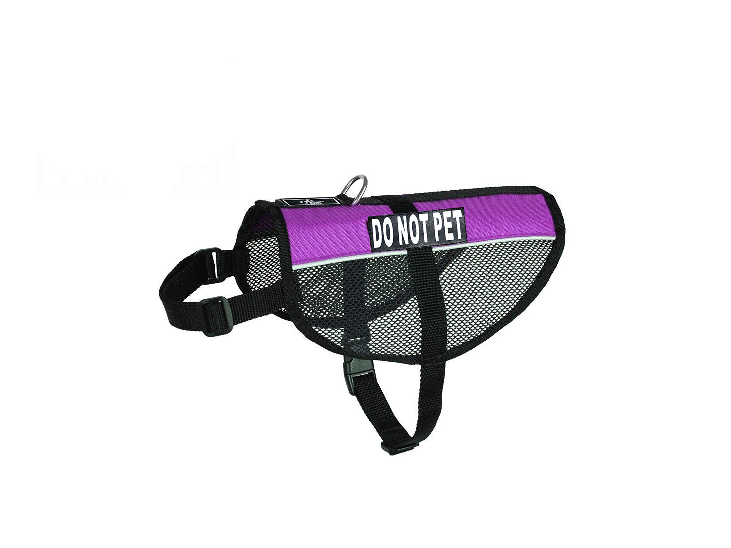 DO NOT PET Service Dog Mesh Vest Harness - Breathable Nylon Dog Vest for Small, Medium & Large Dogs - Includes 2 Reflective Removable Patches (Measure Your Dog Before Ordering) - Perfect for Service Dogs, Therapy Dogs & Public Outings