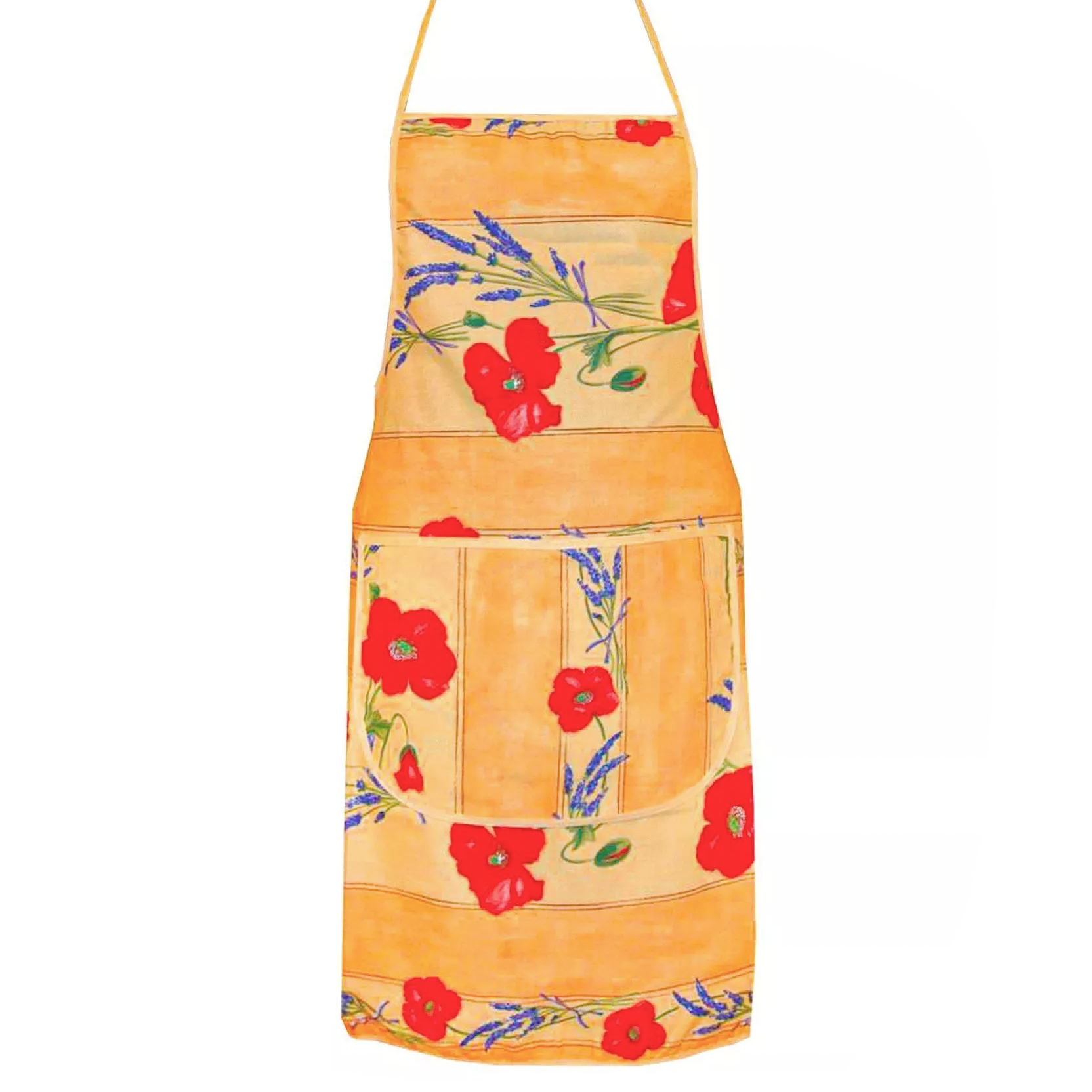 Stylish Yellow Poppies Cotton Kitchen Apron by Tissus Toselli - Perfect for Cooking, Baking & Home Decor