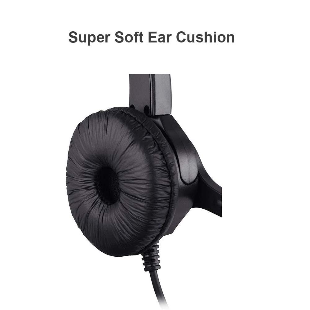 TelPal USB Monaural Noise Cancelling Headset with Adapter - Ideal for Office, Call Centers, and Remote Work on PC/Laptop