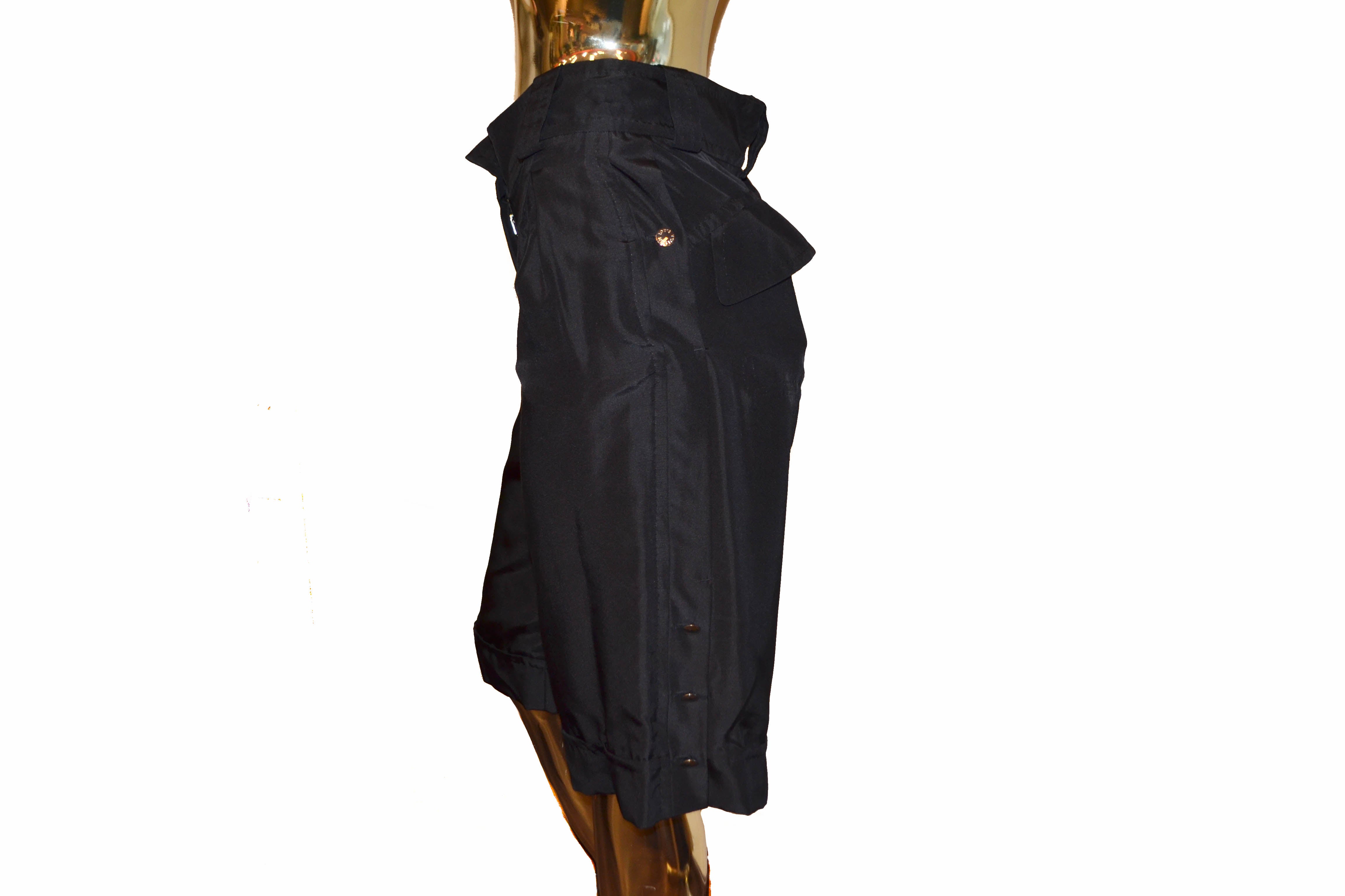 Authentic Louis Vuitton Black 100% Silk Capri Pants Women's Size 34 - Luxury High Waisted Palazzo Pants for Evening Parties & Summer Vacations