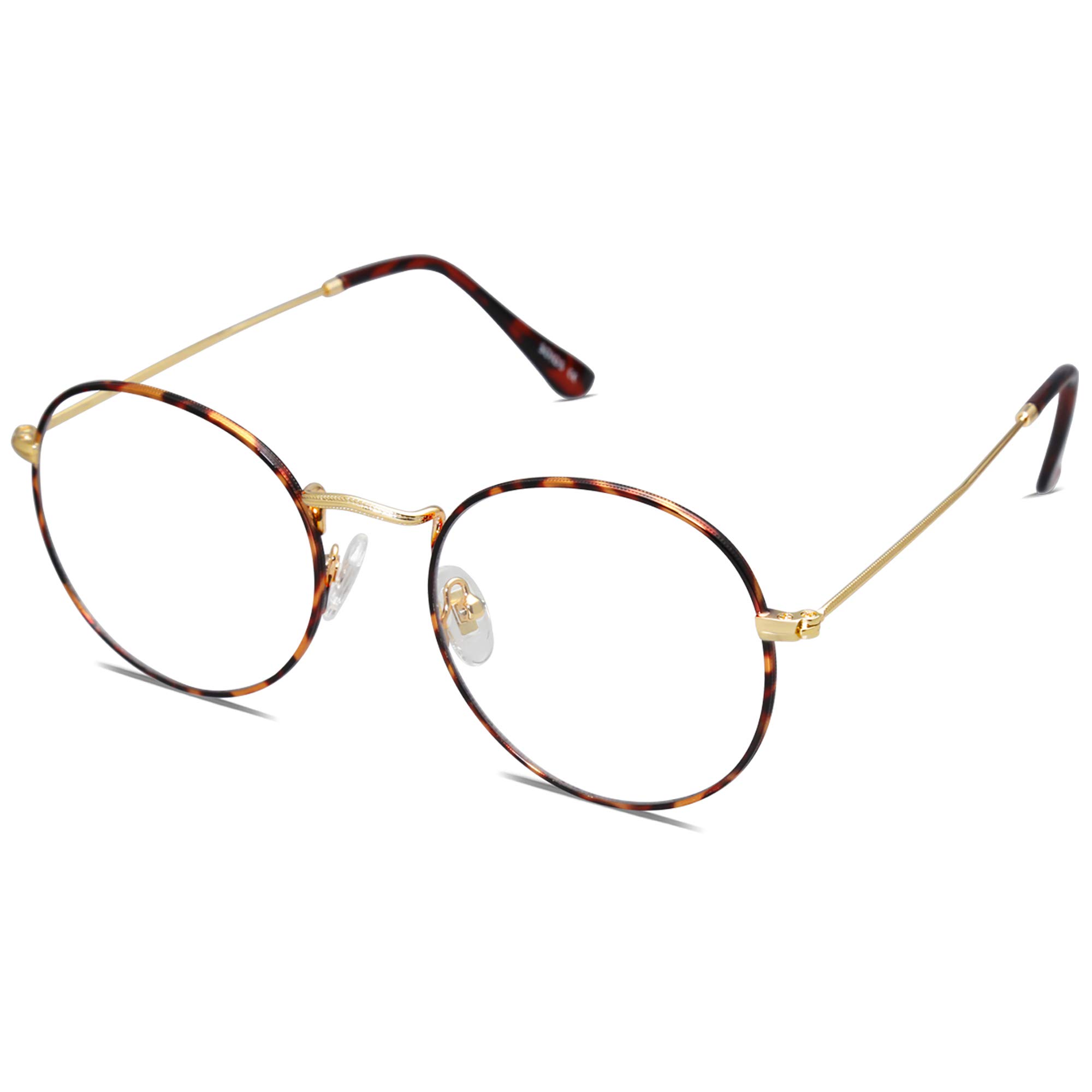 SOJOS Blue Light Blocking Glasses for Computer & Gaming - Anti Eye Strain Round Frame Eyewear with UV Protection (Model SJ5024) - Perfect for Office Work, Online Classes & Digital Screen Use