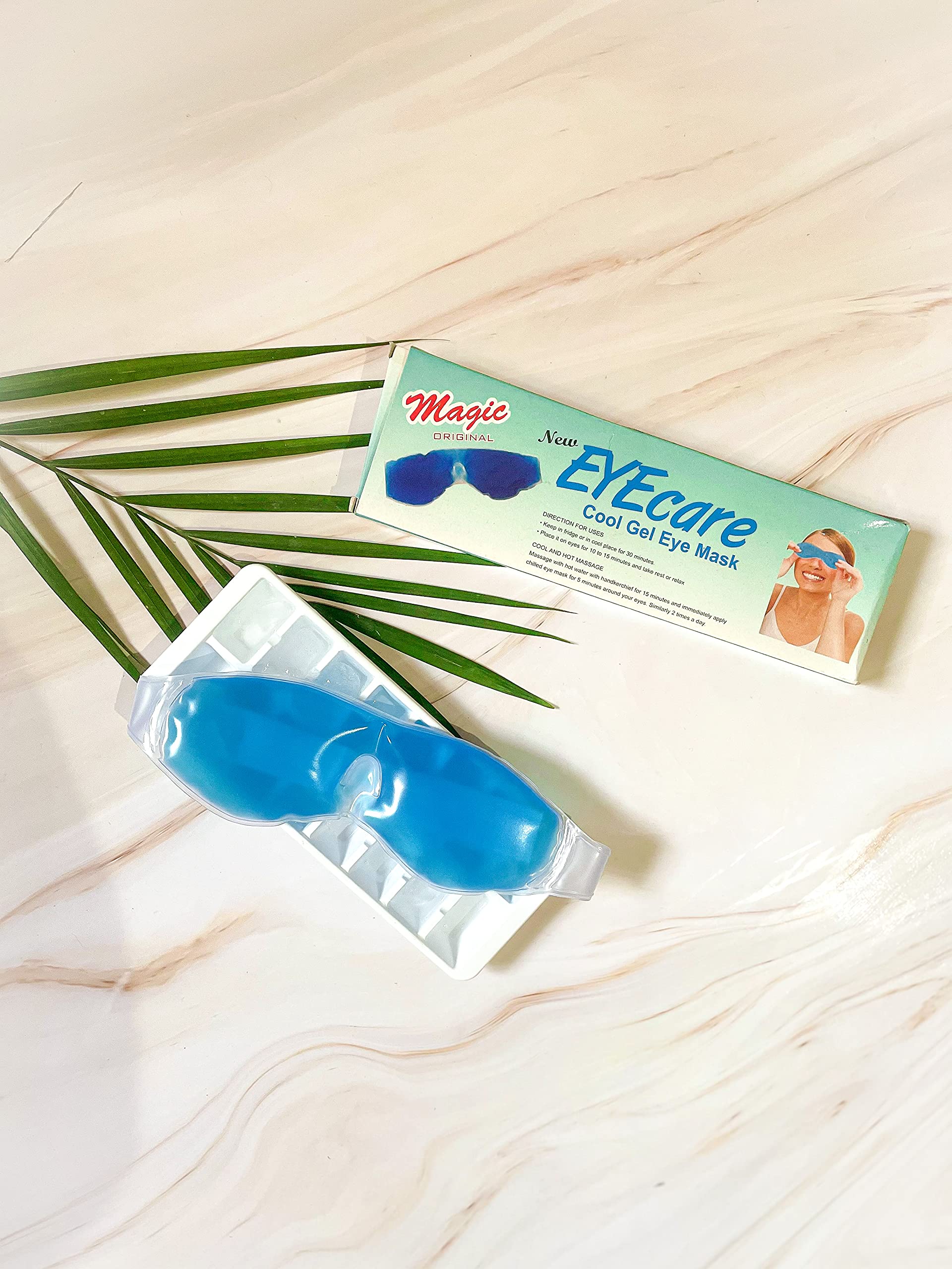 Kesariyaji Cooling Gel Eye Mask for Dark Circles & Puffy Eyes - Hydrating Eye Patches for Dry Eyes, Pain Relief & Redness - Reusable Sleeping Eye Cool Pad for Men & Women (Large, Blue) - Perfect for Travel, Work & Home Relaxation