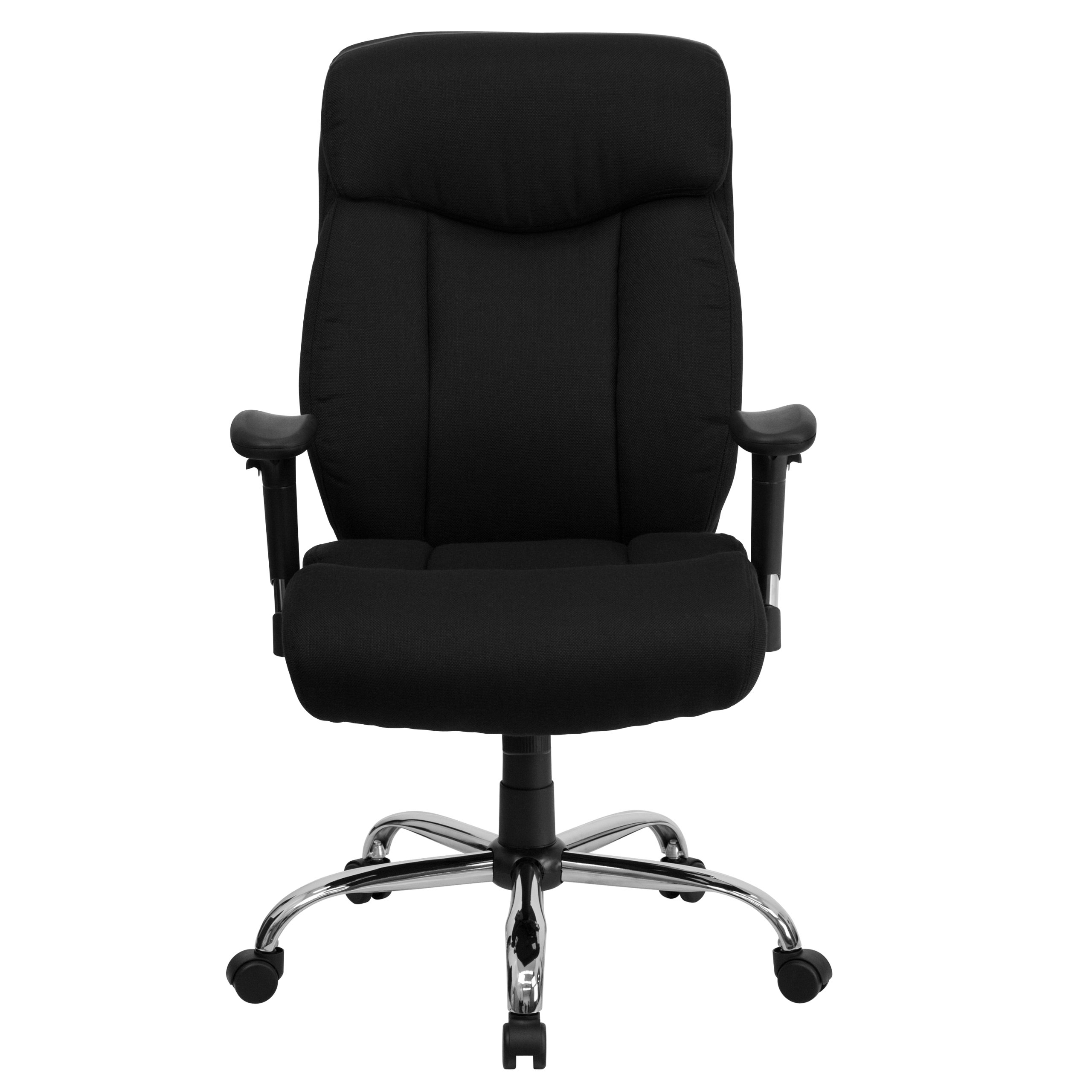 Flash Furniture HERCULES Series Big & Tall 400 lb. Capacity Black Fabric Executive Ergonomic Office Chair with Adjustable Headrest & Arms - Heavy Duty Desk Chair for Home Office, Gaming & Workspaces