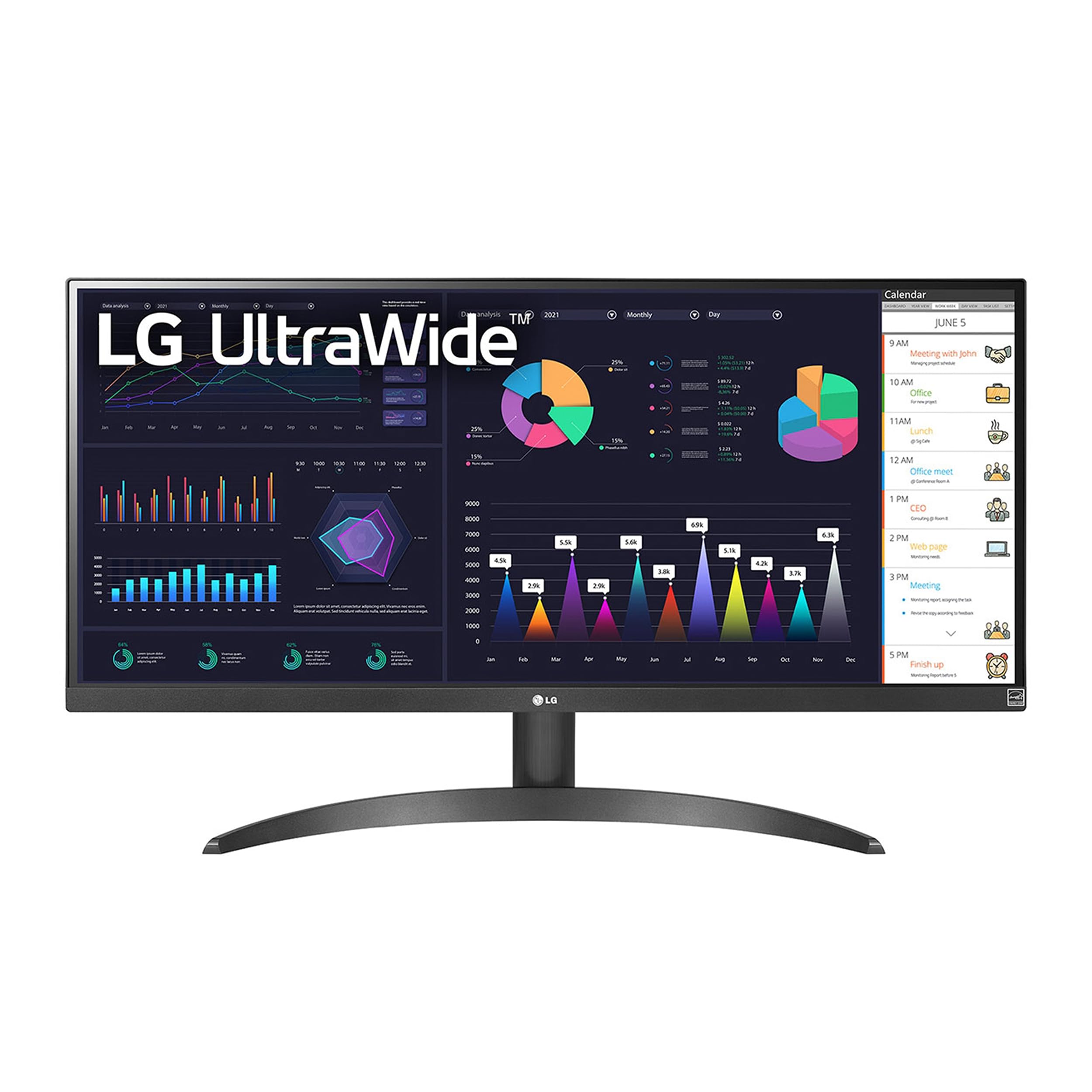 LG 29WQ500-B 29-Inch UltraWide IPS Monitor - 2560x1080 Full HD, 100Hz Refresh Rate, 5ms Response Time, HDR10, AMD FreeSync, Flicker-Free - Black | Perfect for Home Office, Gaming & Multitasking