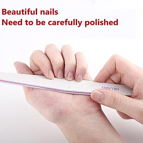 Gleevia 10-Piece Professional Manicure & Pedicure Set - 100/180 Grit Arch Shape Nail Files & Buffing Polish Tools for Salon & Home Nail Care | Perfect for Nail Art, DIY Manicures & Spa Treatments