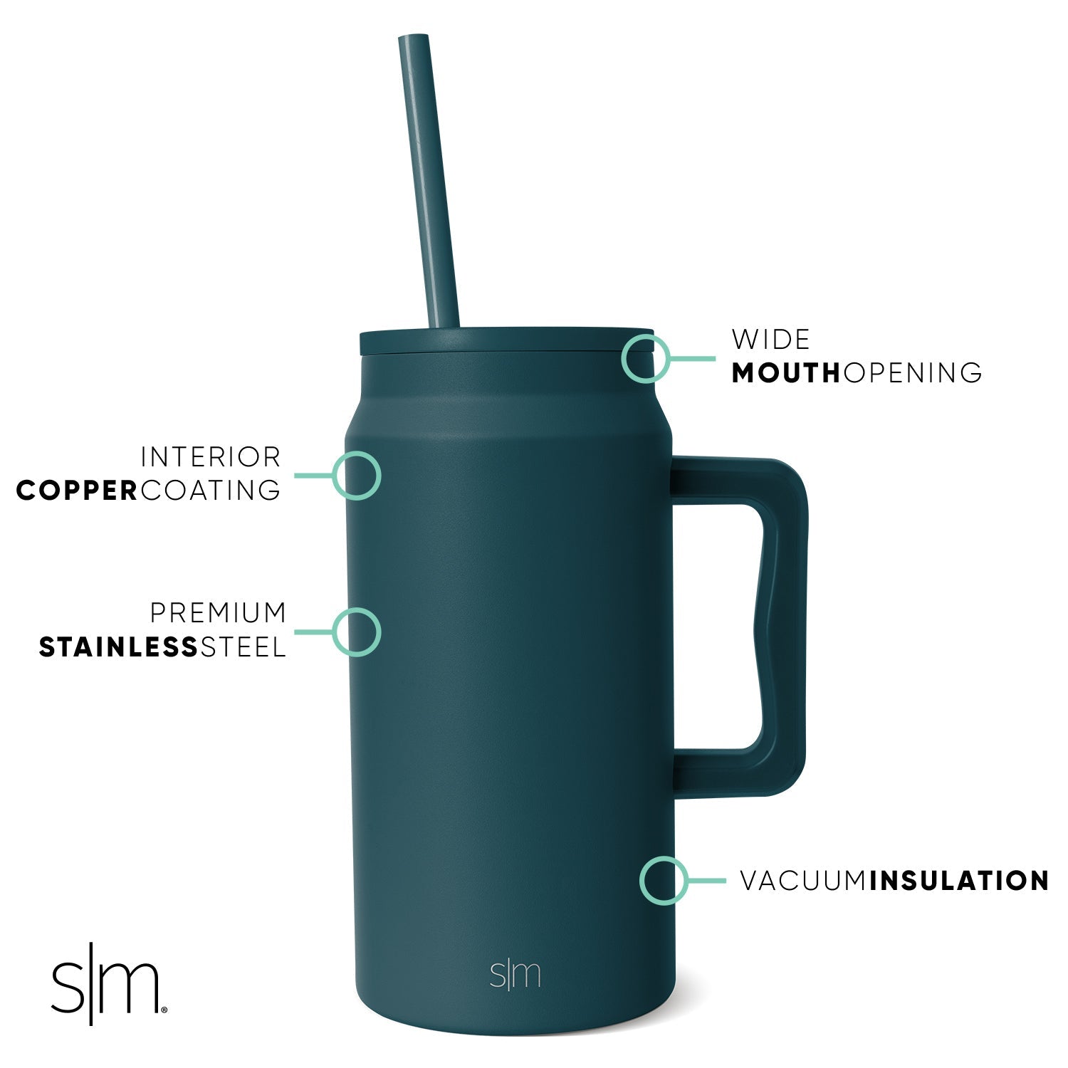 Trek 50Oz Stainless Steel Tumbler with Lid - Insulated Travel Mug for Hot & Cold Drinks - Perfect for Hiking, Camping & Office Use