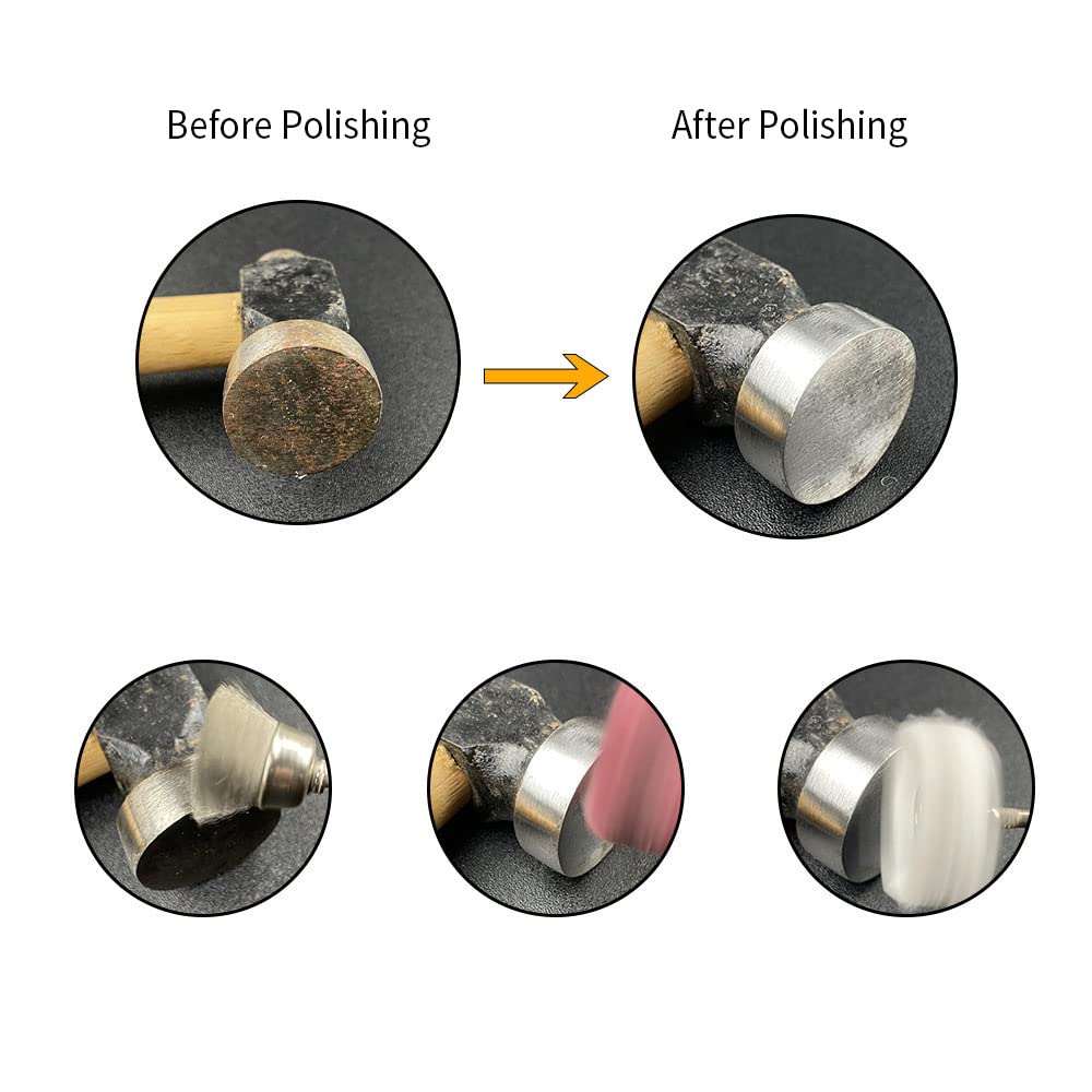 High-Quality Brass Abrasive Wheel Buffing & Polishing Kit for Drills - 3mm Collet Compatible Rotary Tool Accessories (Includes Wire Brushes & Wool Buff) - Perfect for Metal Polishing, Jewelry Making & DIY Crafts