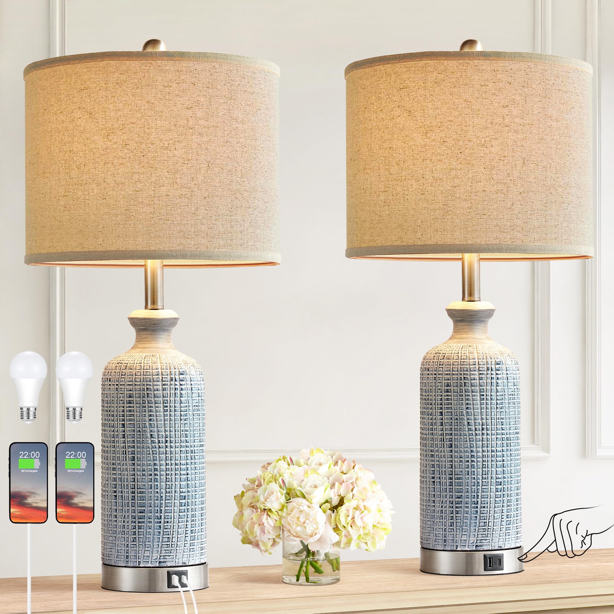Modern Farmhouse Table Lamps Set of 2 - 27