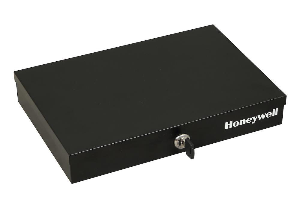 Honeywell 6212 Low Profile Steel Cash Box with Key Lock - Secure Money Storage for Small Business, Retail Store & Home Use