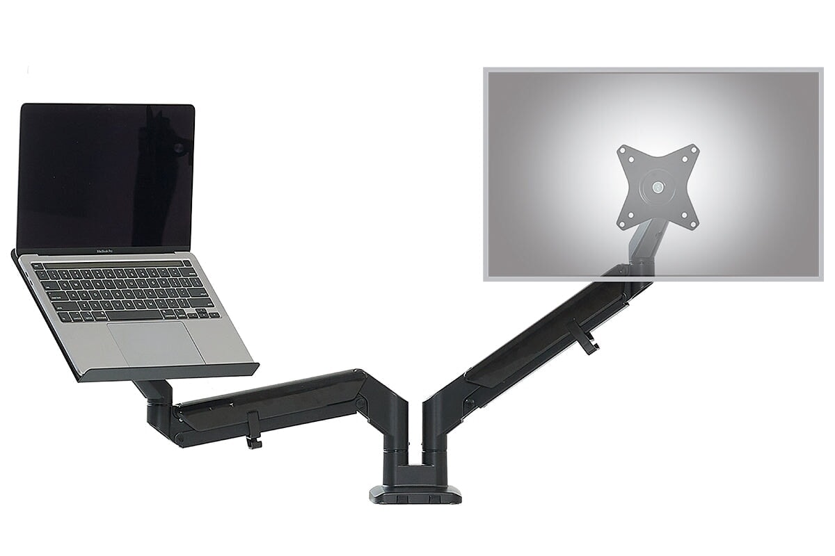 Ergonomic Uplifting Yogiflex Dual Monitor Arm Stand - Adjustable Height & Tilt for 13-32 Inch Screens - Perfect for Home Office & Gaming Setup