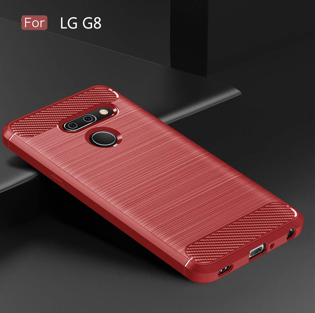 **Shockproof TPU Case for LG G8 ThinQ - Durable Protective Cover with Raised Bezels, Anti-Scratch & Drop Protection - Perfect for Daily Use, Travel & Outdoor Activities (Red)**