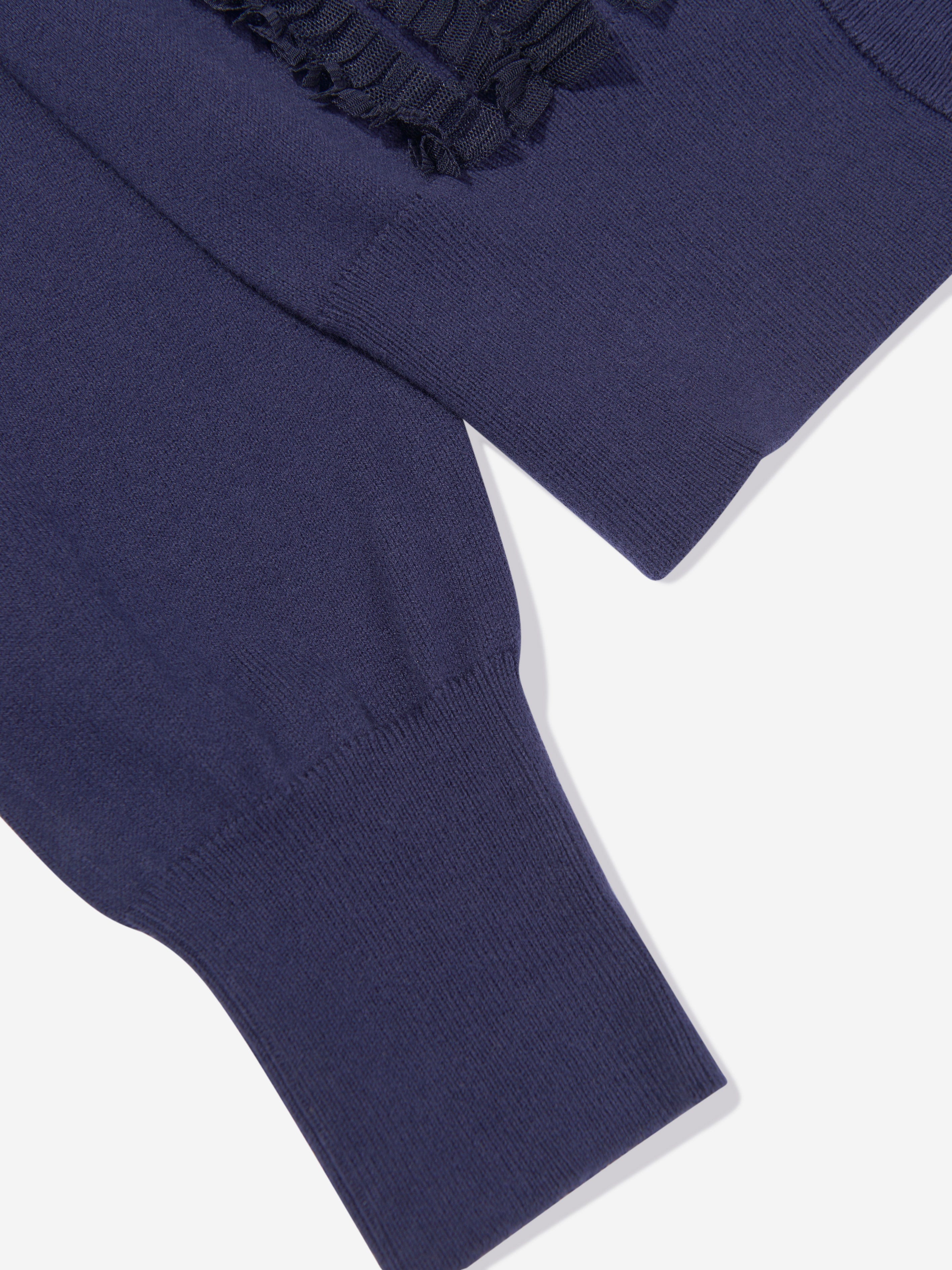 Angels Face Girls Izzy Tulle Ruffle Cardigan - Navy Blue Knit Sweater for Toddler & Kids | Perfect for Birthday Parties, Photo Shoots & Special Occasions