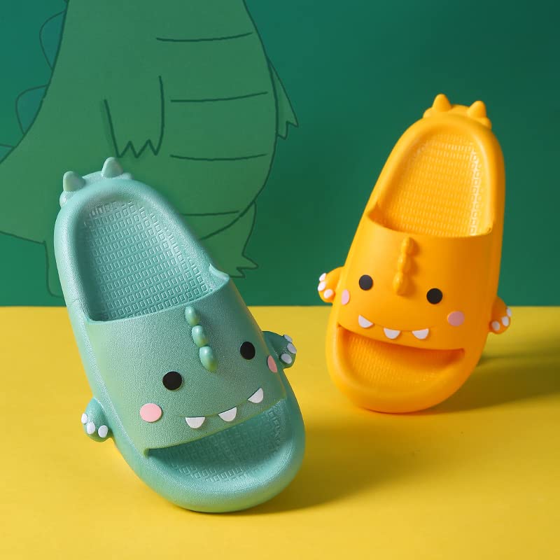 **Weilonghyw Kids Dinosaur Slippers - Soft Open-Toe Summer Slippers for Toddlers & Little Kids - Perfect for Beach, Bathroom & Indoor Play**