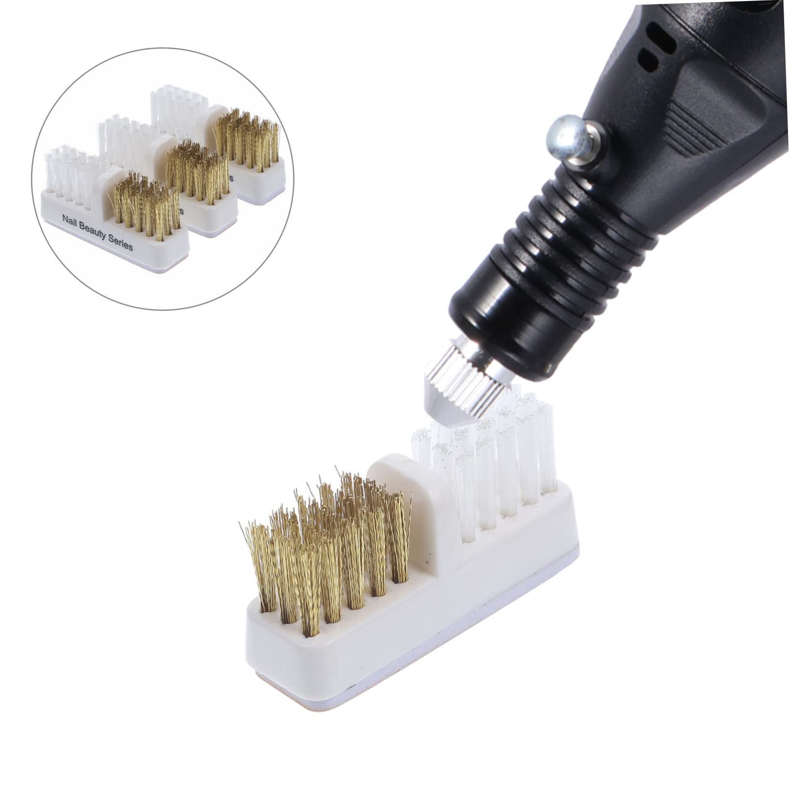 FOMIYES 3-Piece Copper Wire Brush for Nail Drill Bits - Professional Nail Drill Bit Cleaner for Salon & Home Manicure/Pedicure Use