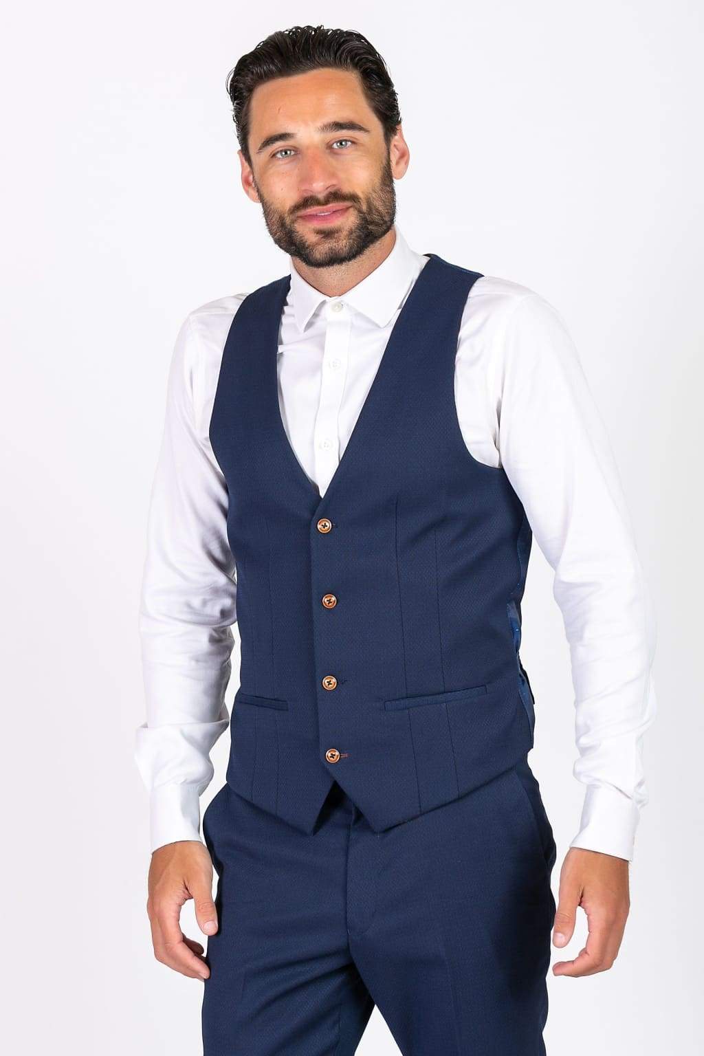 Mar Darcy Max Royal Blue Single Breasted Waistcoat for Men - Formal Vest for Weddings, Business & Special Occasions