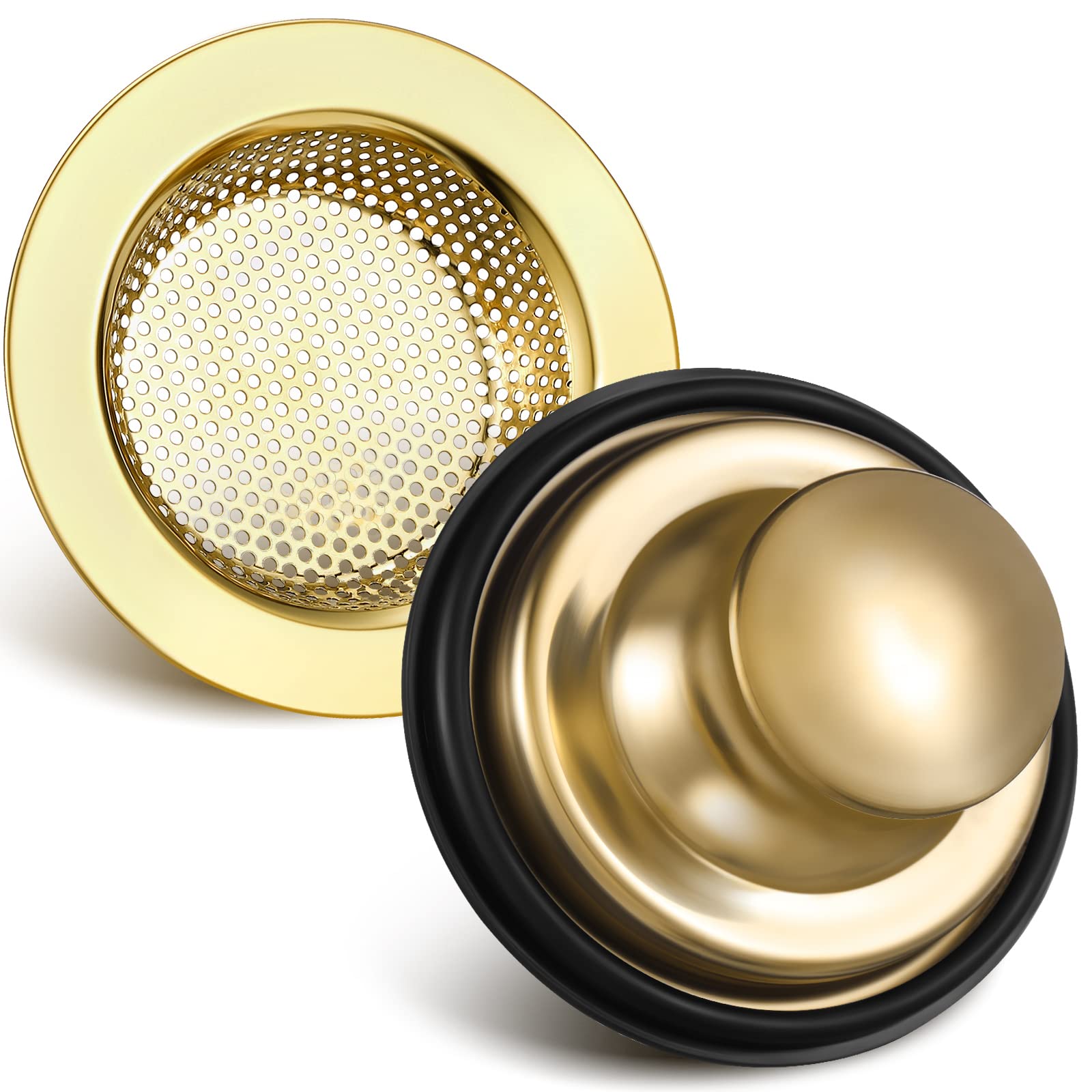 Retisee 2-Pack Stainless Steel Kitchen Sink Drain Strainer & Stopper Set - 4.5