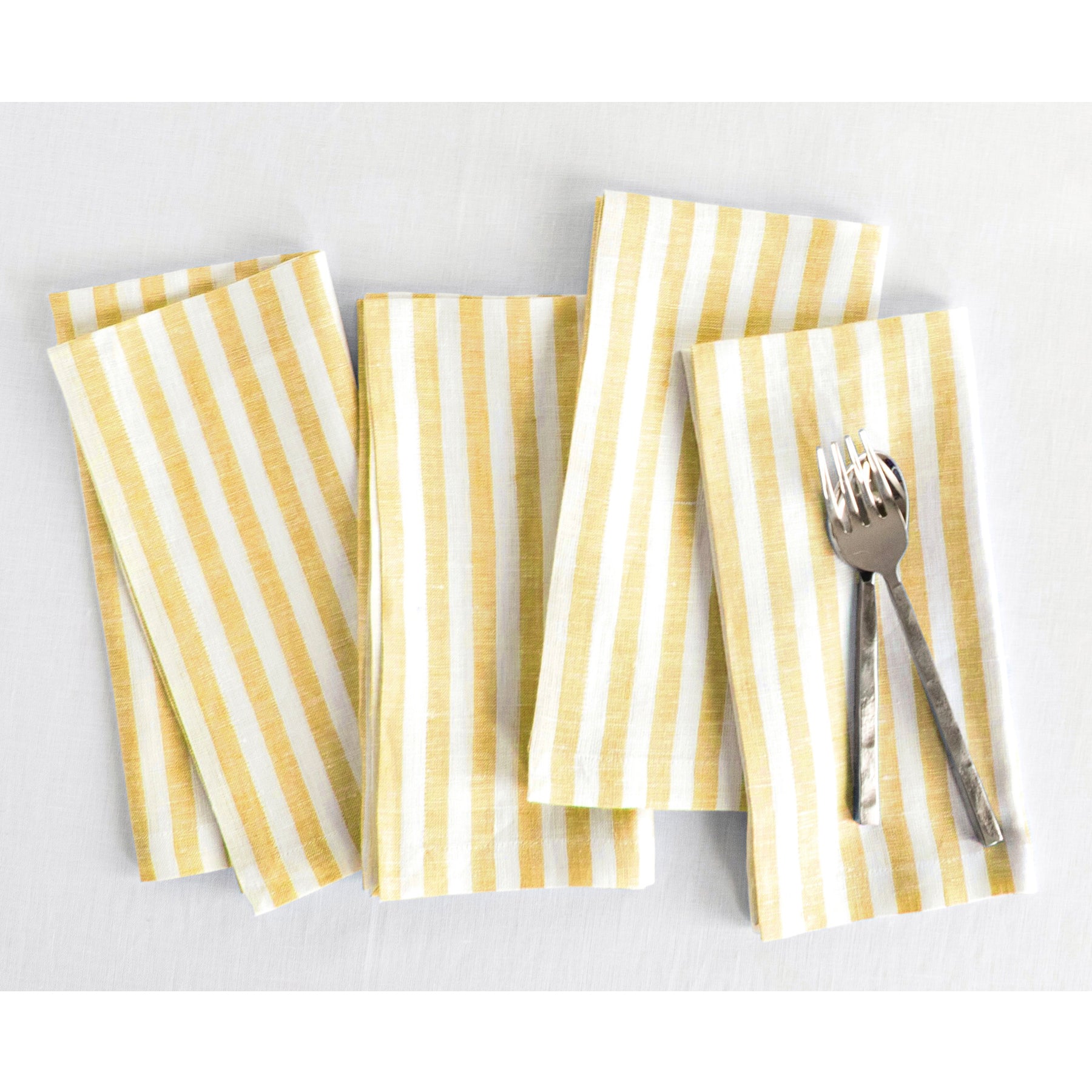 Amalfi Stripe Cotton Napkins Set of 12 - Premium Dinner Napkins for Formal Dining, Parties & Holiday Table Decor - Elegant Italian-Inspired Table Linens