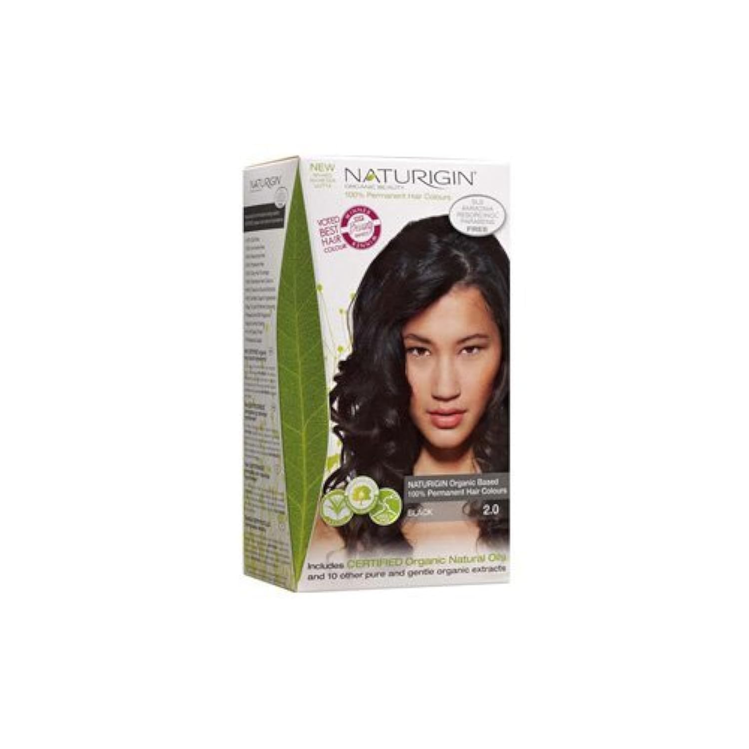 NATURIGIN® ORGANIC BEAUTY - Permanent Hair Color 115ml (Pack of 2, Black 2.0) | Ammonia-Free, Vegan & Cruelty-Free | For Natural-Looking Gray Coverage & Vibrant Hair Color at Home