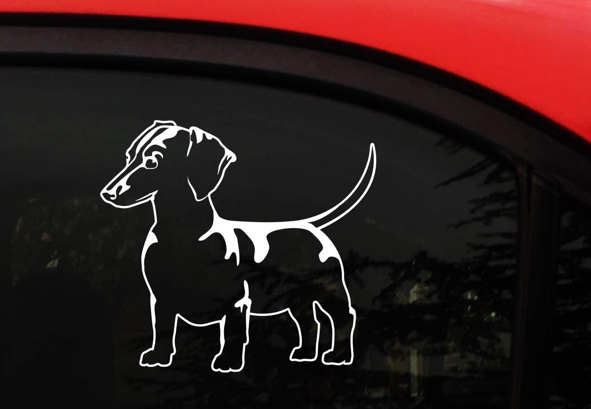 Funny Wiener Dog Decal - Cute Dachshund Sticker for Cars, Windows, Laptops - 5.7