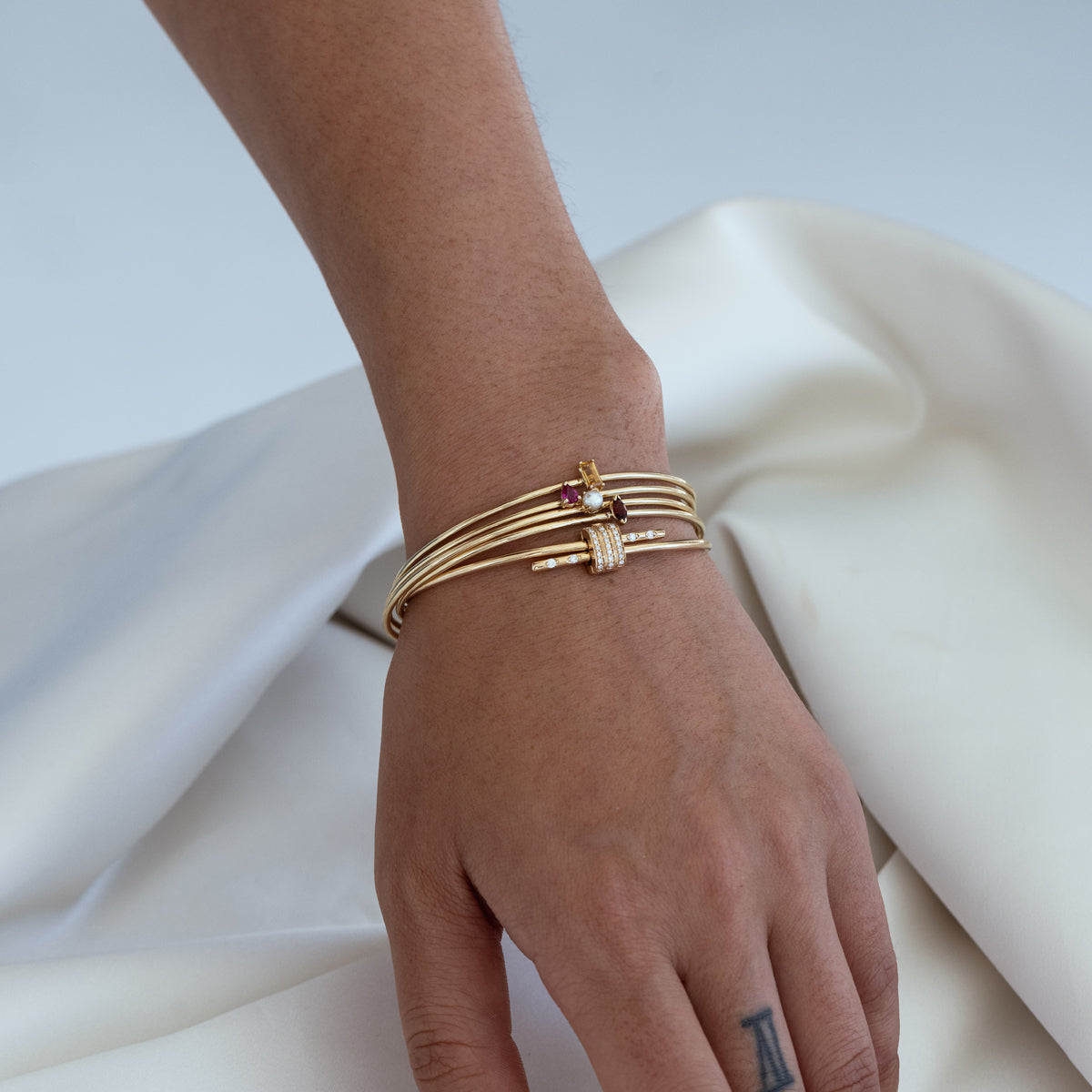 Birthstone Cuff Bracelet for Women - Personalized Sterling Silver Zodiac Charm Bracelet - Perfect for Birthday, Anniversary & Mother's Day Gifts