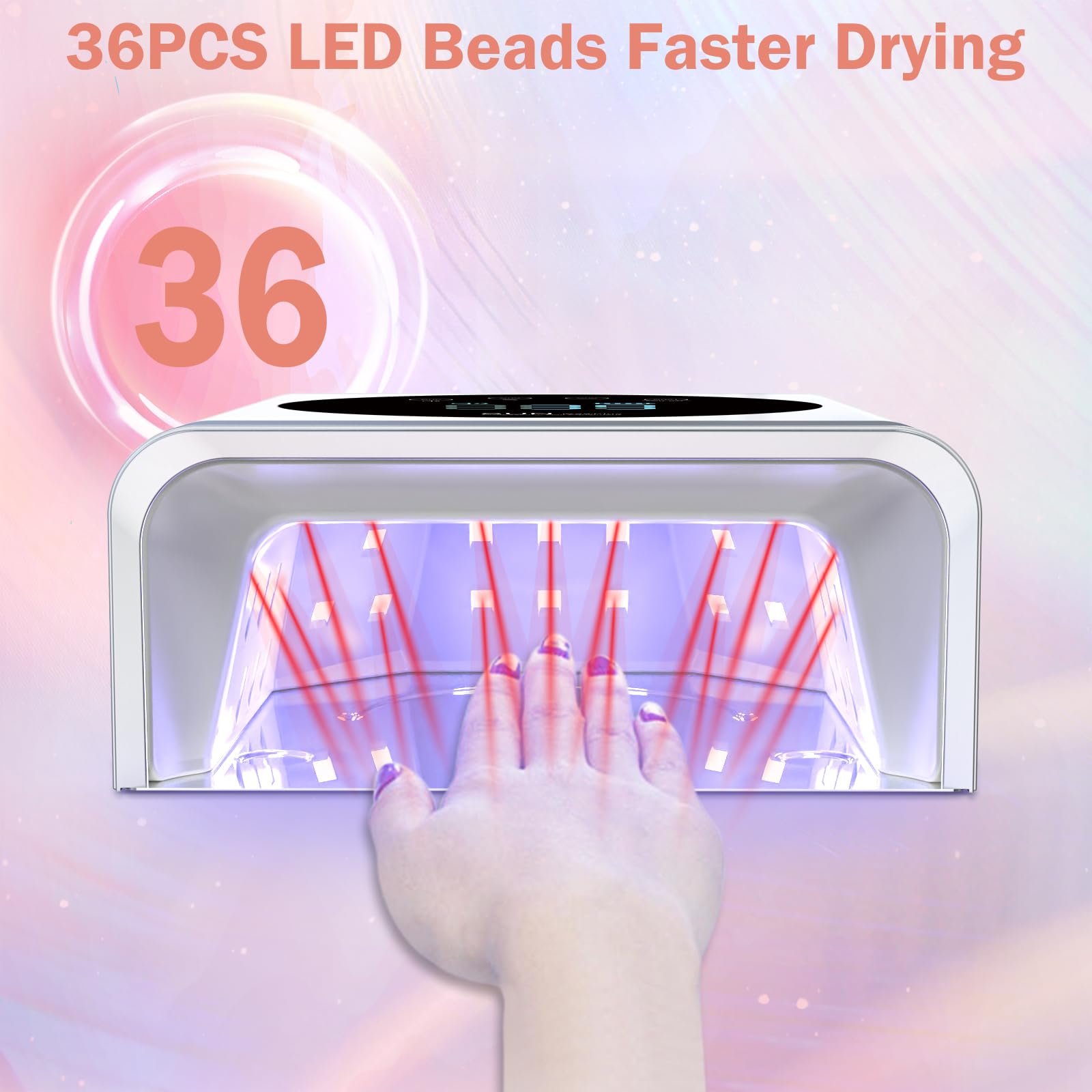 NAILGIRLS 150W Rechargeable UV LED Nail Lamp - Cordless Gel Nail Dryer with 4 Timer Settings, Professional Nail Light for Salon & Home Use, Perfect for Gel Polish & Nail Art, Ideal for Manicures, Pedicures, and DIY Nail Designs