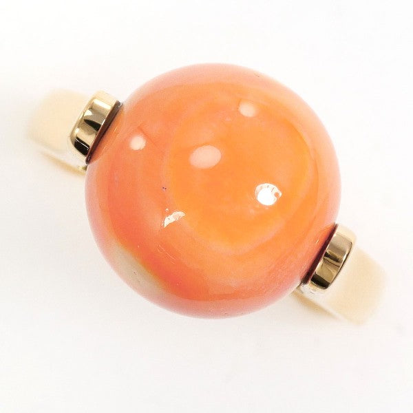 18K Yellow Gold Coral Ring for Women - Elegant Handmade Jewelry Gift for Birthday, Anniversary & Special Occasions