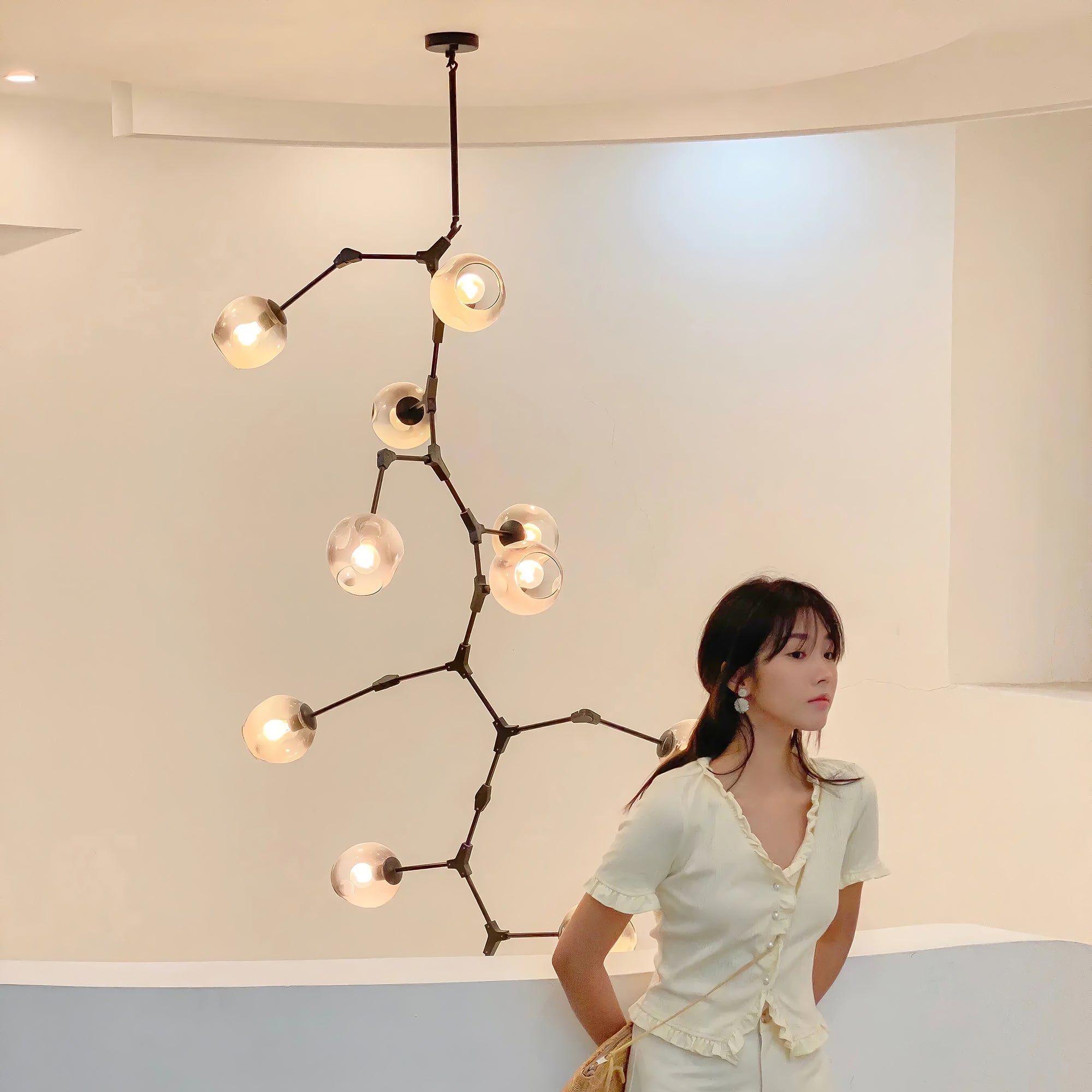 Modern Bifurcation Bubble Chandeliers - Elegant Crystal Glass Pendant Lighting Fixture for Dining Room, Living Room, or Bedroom Decor