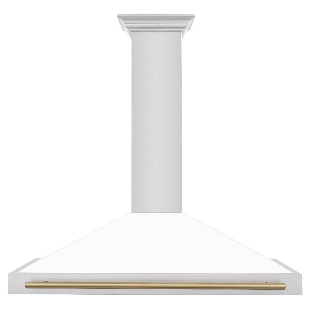 ZLINE KB4STZ WM48 48-Inch Convertible Stainless Steel Range Hood with White Matte Shell - Professional Kitchen Ventilation for Home Chefs | Perfect for Modern Kitchens, Open-Concept Homes & Gourmet Cooking