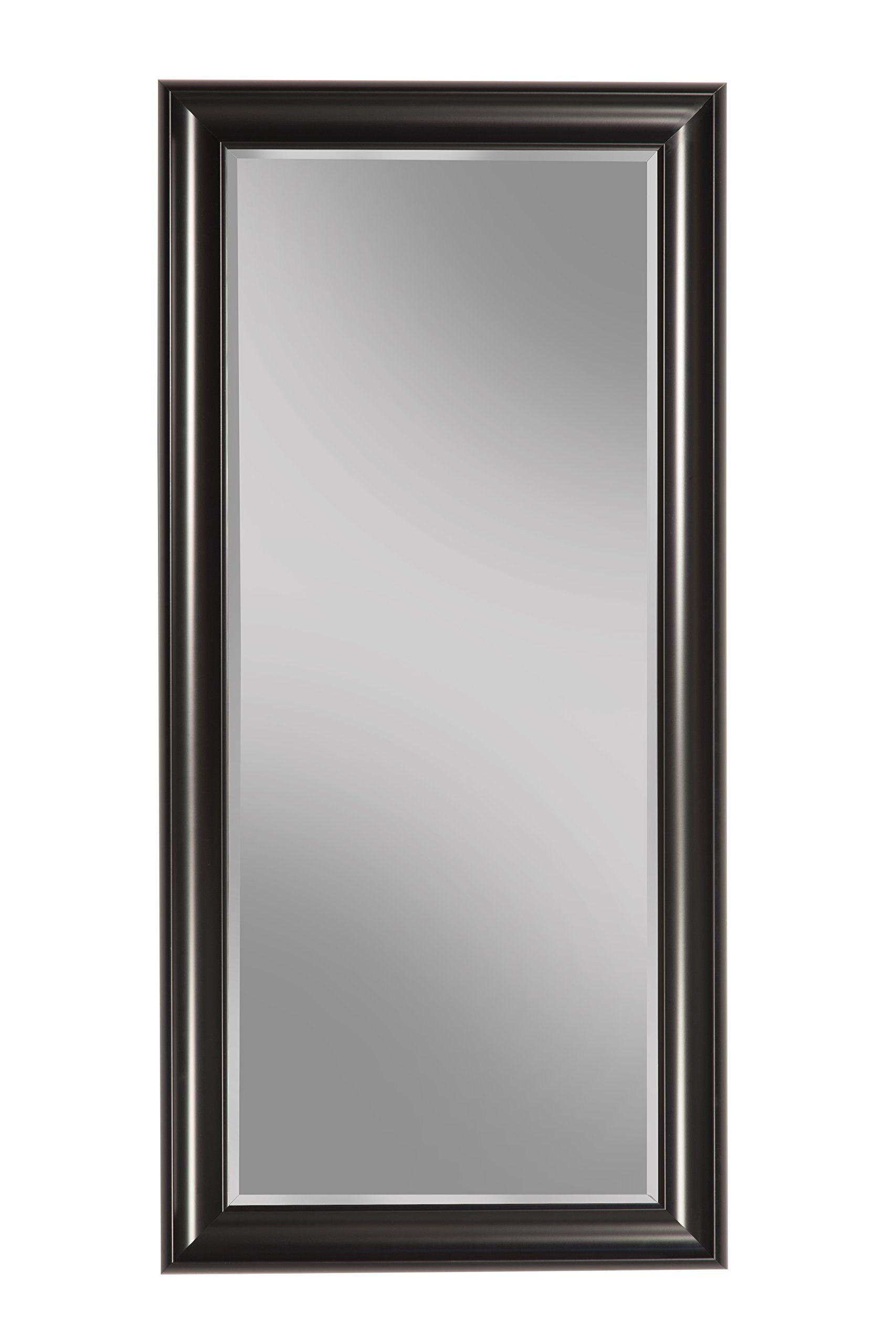 Sandberg Furniture Black Full Length Leaner Mirror - Modern Floor Mirror for Bedroom, Living Room & Entryway Decor