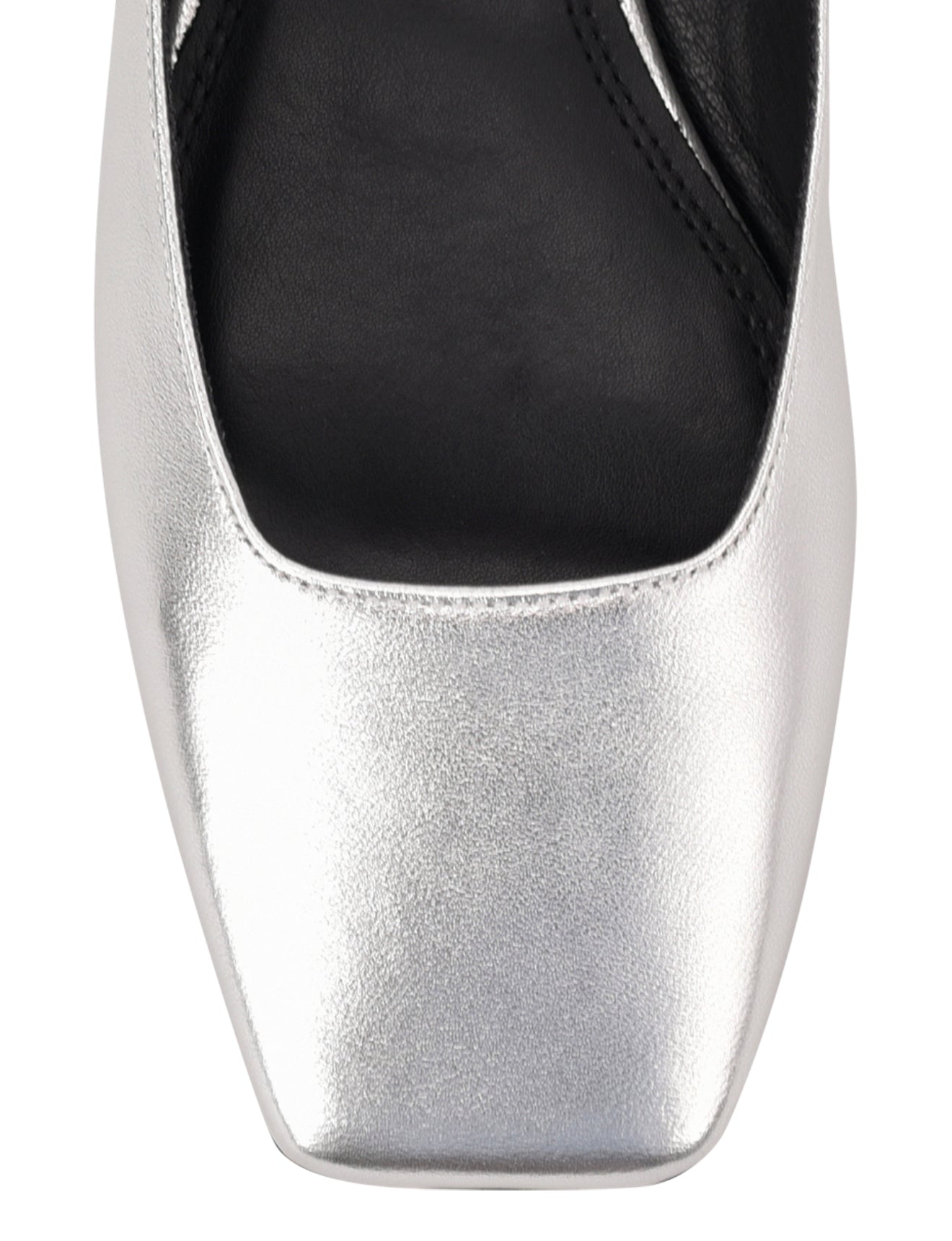 Xanthe Mary Jane Mules - Women's Silver Metallic Leather Slip-On Shoes for Casual Wear & Office Outfits