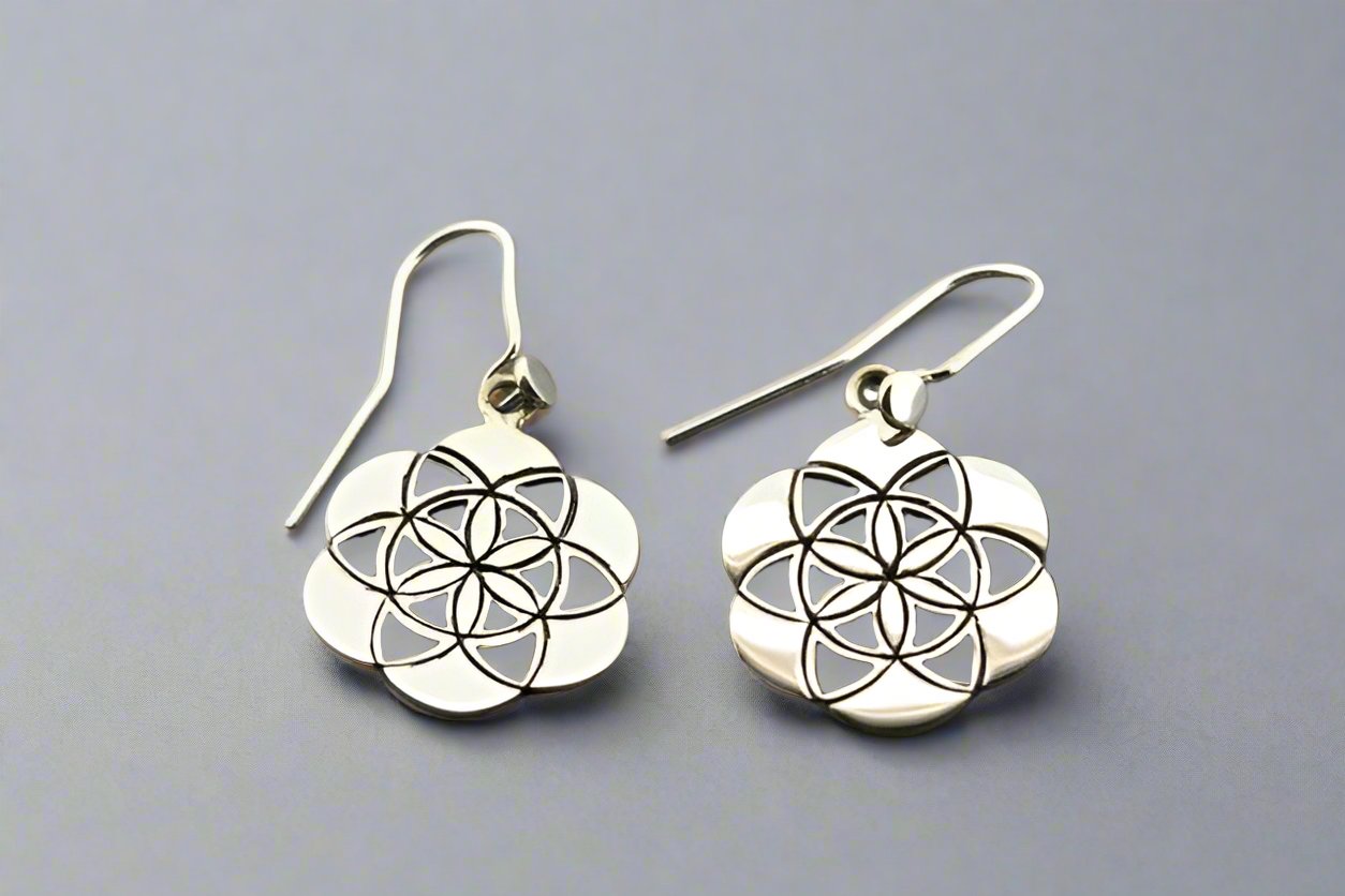 Sterling Silver Flower Mosaic Earrings for Women - Elegant Boho Jewelry Gift for Parties, Weddings & Everyday Wear