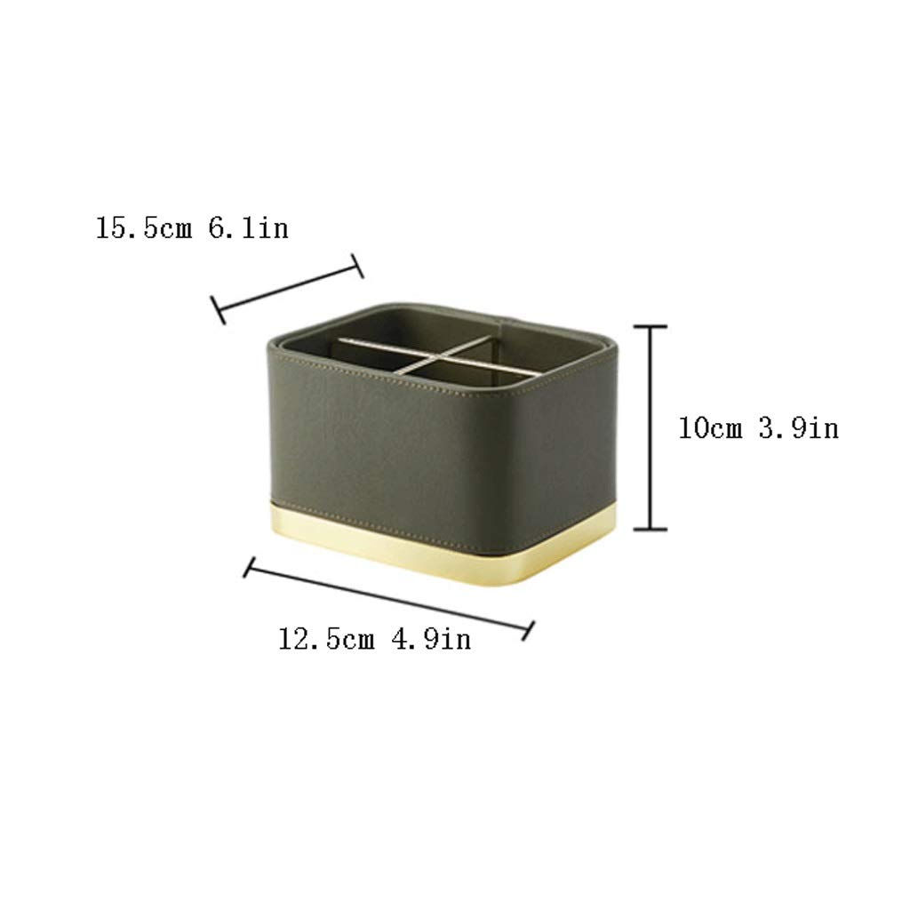 Premium PU Leather Desk Pen Holder - Large Capacity Multifunctional Stationery Organizer for Pens, Makeup Brushes & Office Supplies | Perfect for Home Office, School & Makeup Vanity