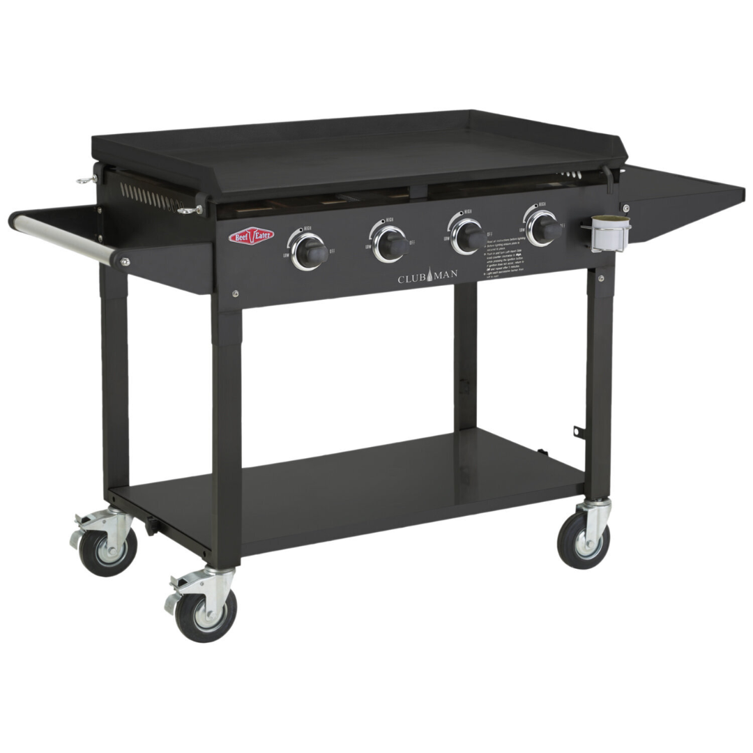 Beefeater Clubman 4 Burner Flat Top LPG BBQ Grill BD16640 - Outdoor Gas Grill for Backyard, Patio & Camping Cooking