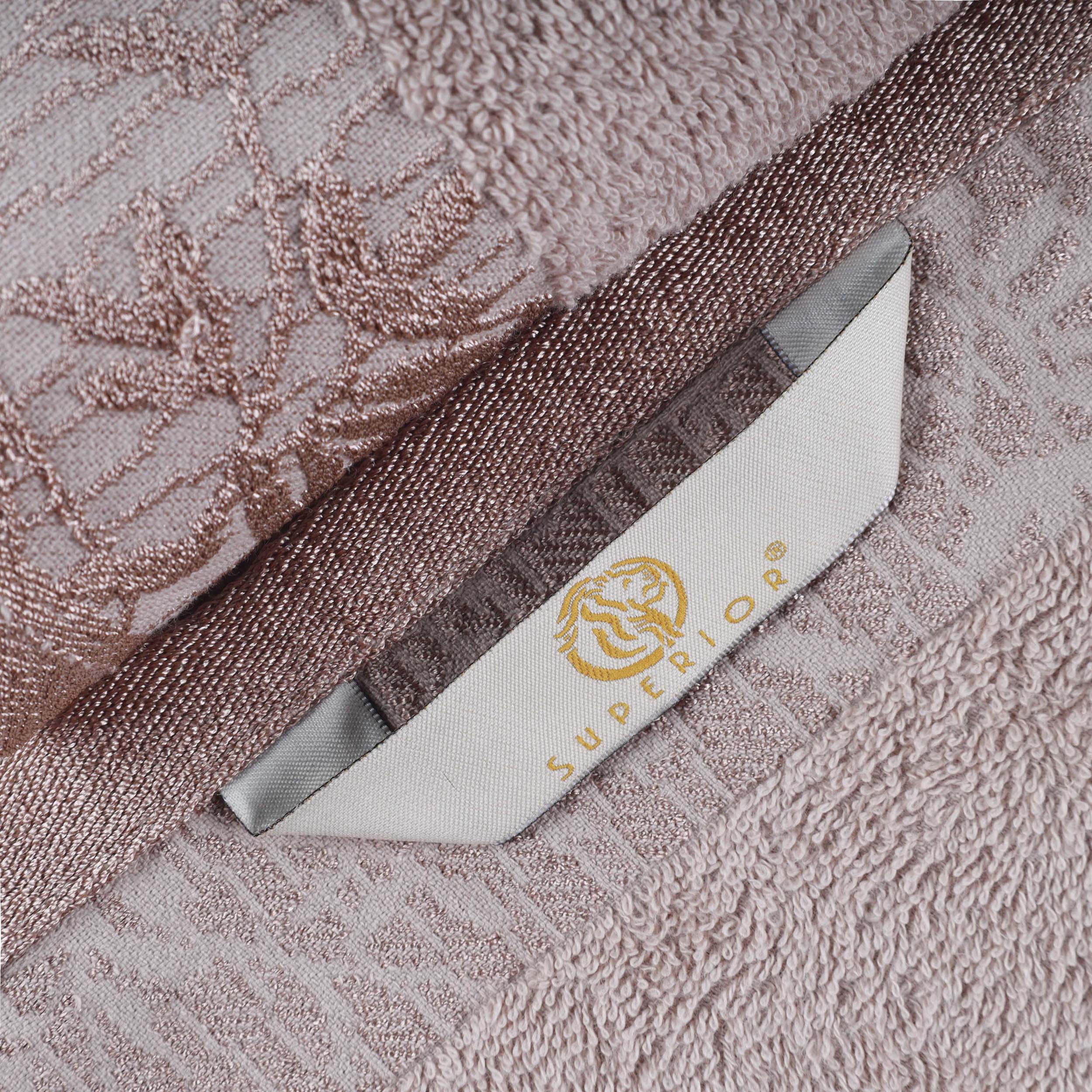 Premium Wisteria Cotton Floral Embroidered Jacquard Border Bath Towel Set of 2 - Soft Absorbent Luxury Towels for Spa, Bathroom & Guest Use