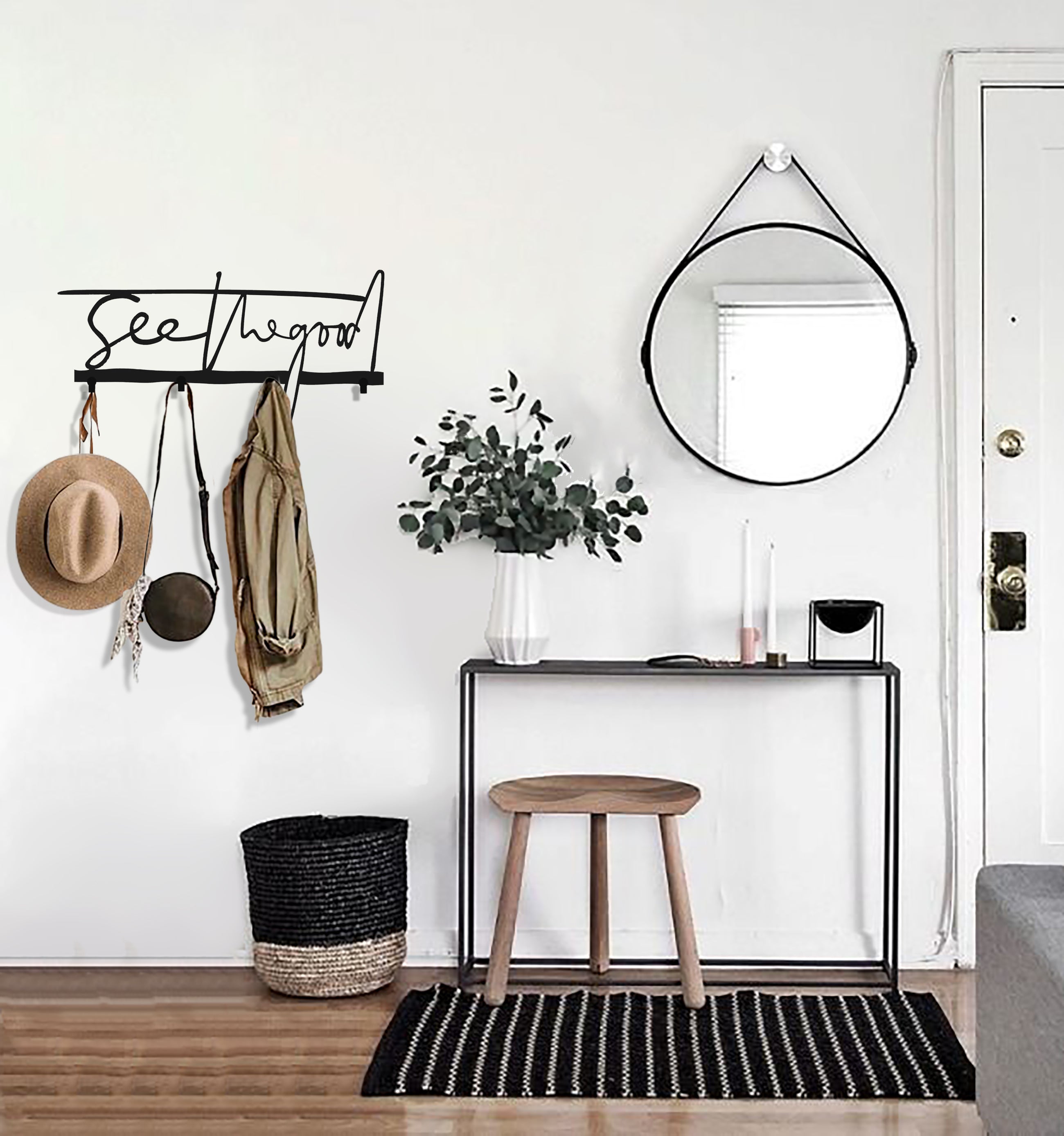 Stylish Metal Coat Rack for Entryway & Bedroom - Durable Hanging Organizer for Jackets, Hats & Accessories | Perfect for Home, Office & Dorm Decor