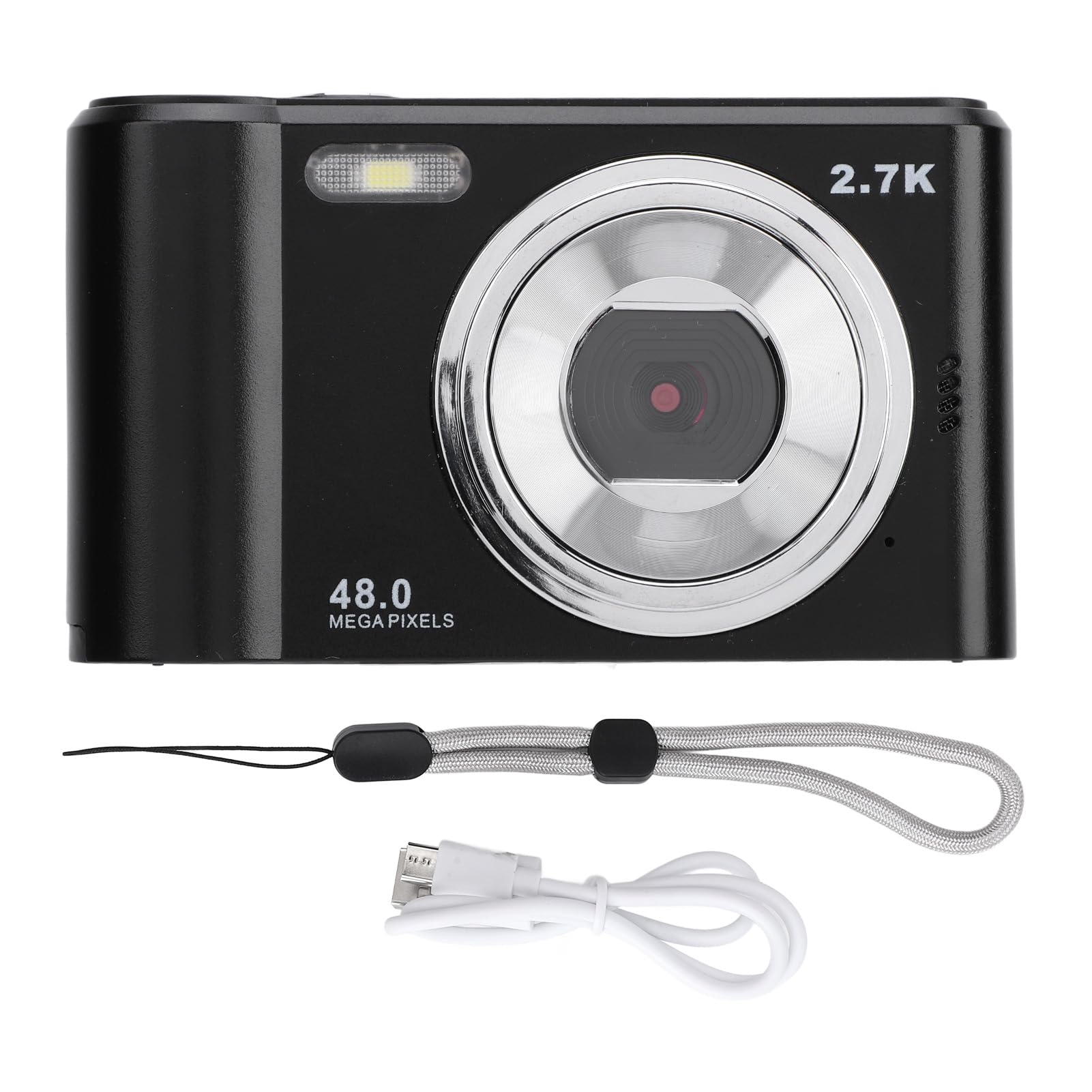 2.7K FHD Digital Camera with 8X Zoom & Anti-Shake - 2.4 Inch Compact Travel Camera for Beginners, Kids & Teens - Perfect for Vacation, Birthday Gifts & Everyday Photography (Black)