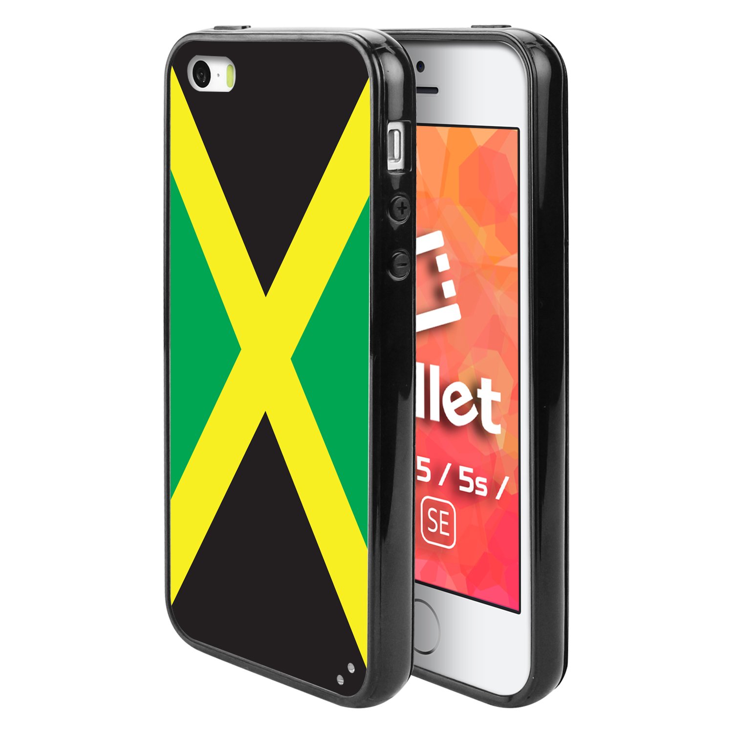 Cellet Proguard Jamaican Flag Design Case for Apple iPhone 5 - Black | Durable Protective Cover for Everyday Use & Travel