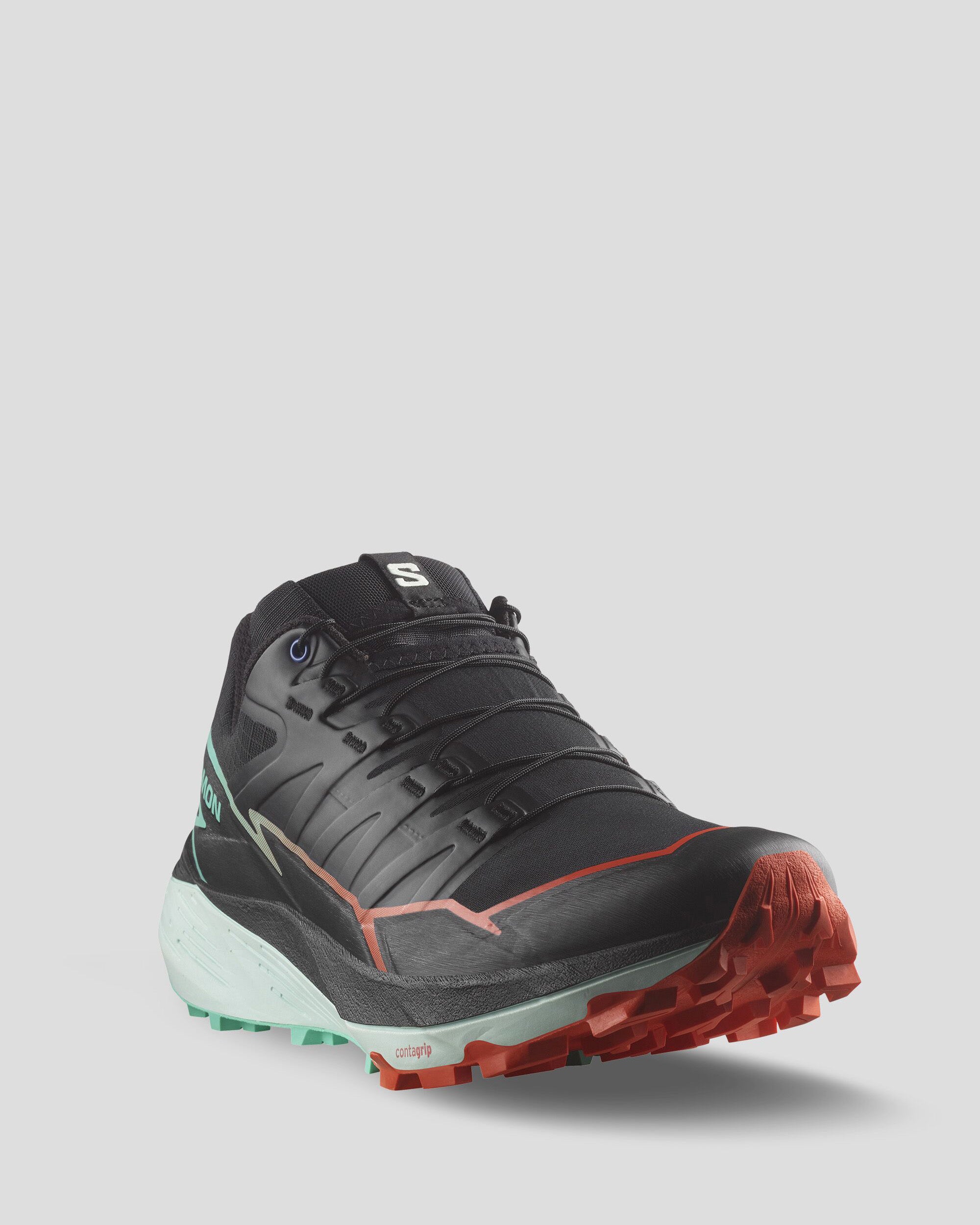 Salomon Thundercross Men's Trail Running Shoes - Black/Bay/Cherry Tomato | Lightweight & Durable for Hiking, Jogging & Outdoor Adventures