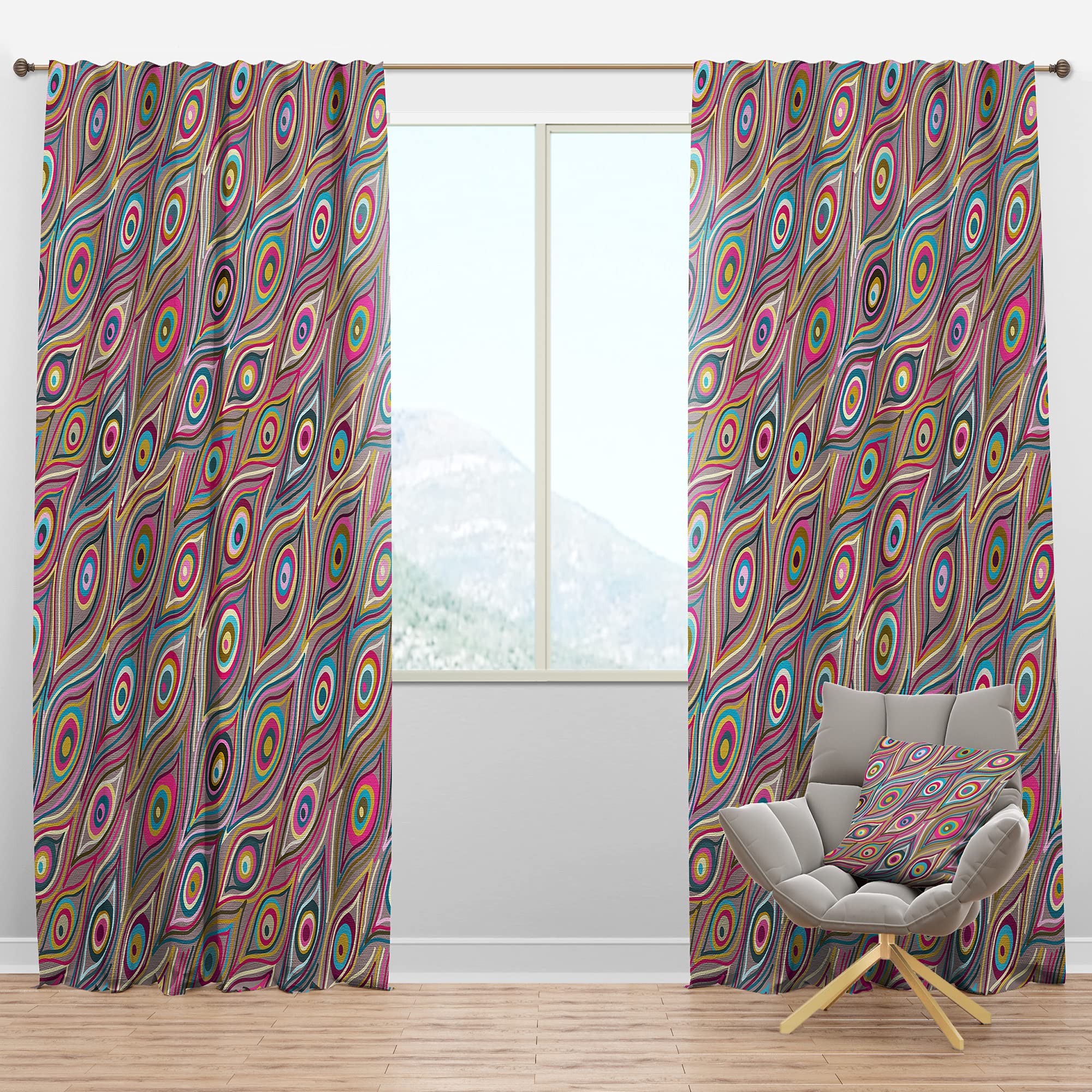 DesignQ Blackout Curtains - Thermal Insulated Abstract Pattern Window Drapes for Bedroom & Living Room (52x95, Single Panel) - Perfect for Light Blocking, Privacy & Energy Efficiency
