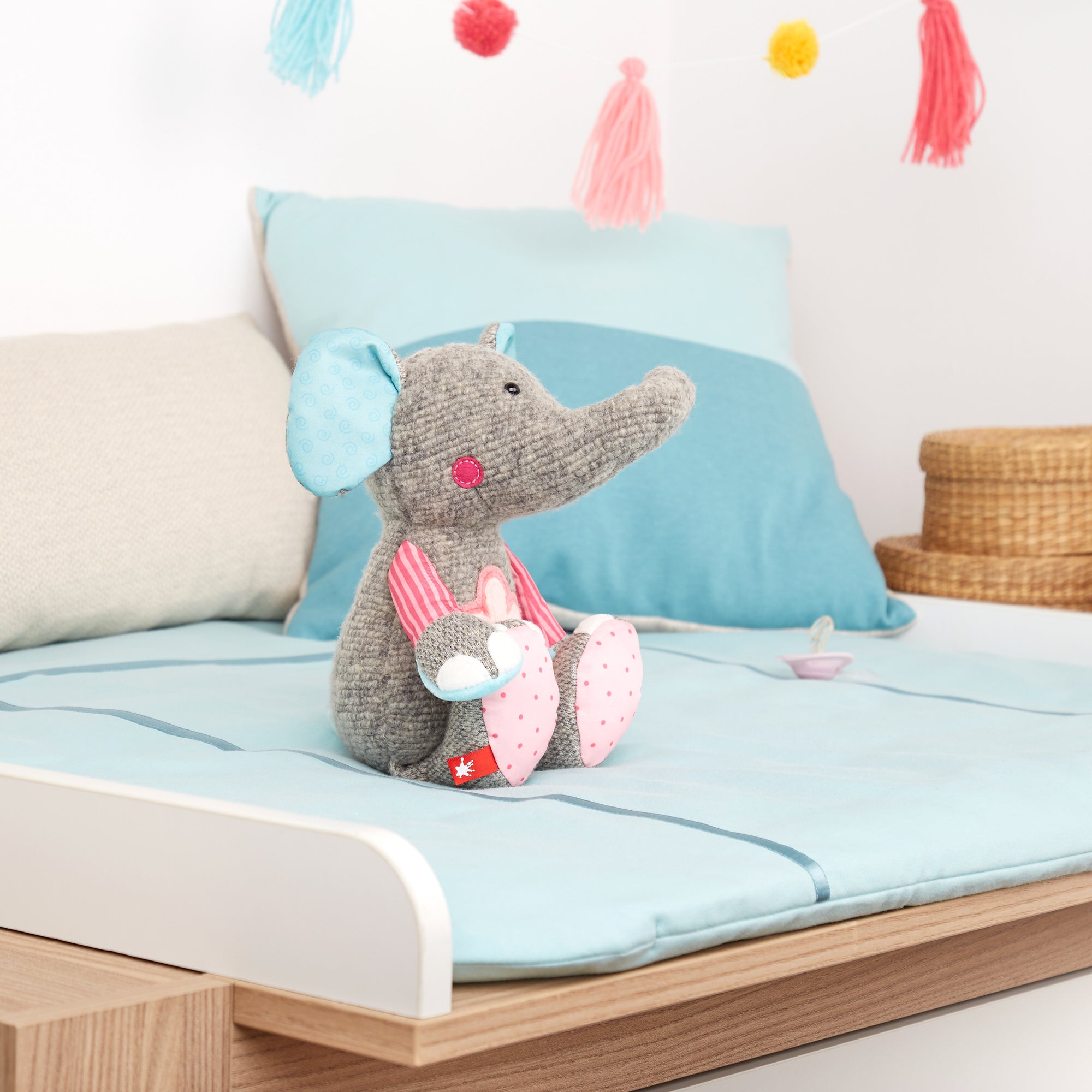 Patchwork Flower Elephant Plush Toy - Soft Stuffed Animal for Kids, Nursery Decor, Baby Shower Gift | Perfect for Cuddling, Room Decoration, and Themed Parties