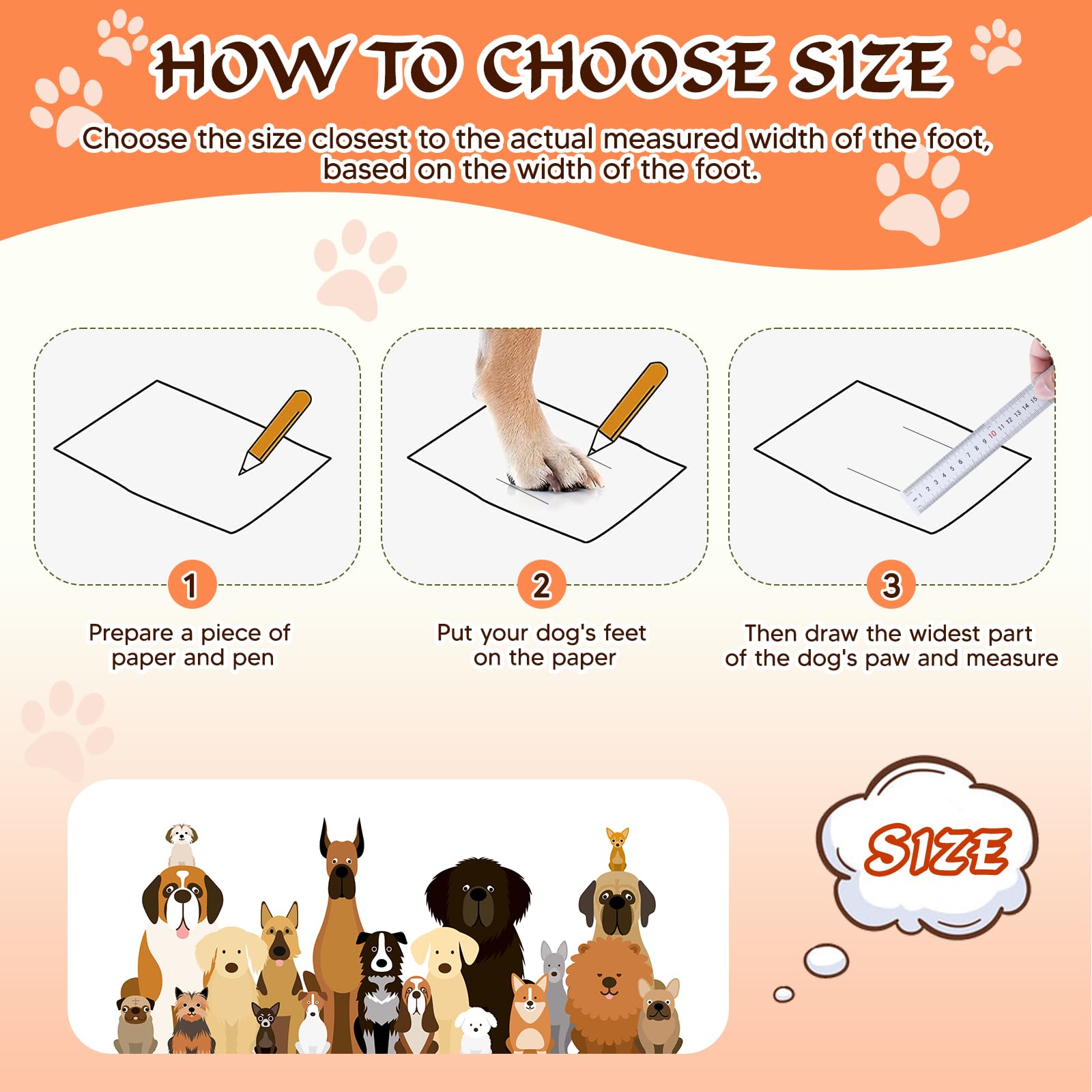FISHOAKY Waterproof Dog Boots for Medium Dogs - Anti Slip Paw Protectors for Winter Snow & Hot Summer Pavement - 4 Pack Orange Dog Shoes Size 5 - Perfect for Walking, Hiking & Outdoor Adventures