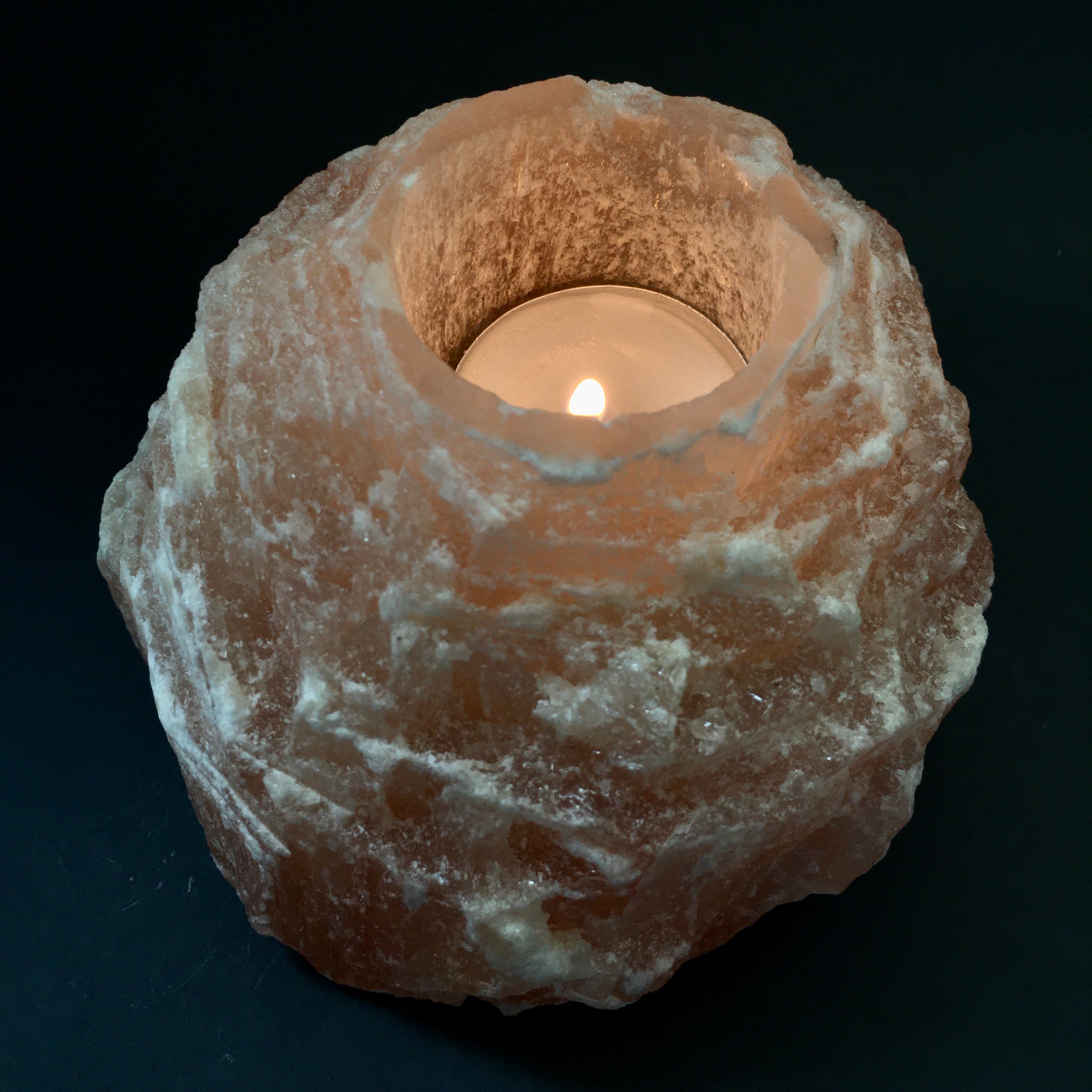 Natural Orange Selenite Crystal Candle Holder - Handcrafted Healing Stone for Meditation, Yoga & Home Decor - Perfect for Aromatherapy, Spiritual Gifts & Relaxation Spaces