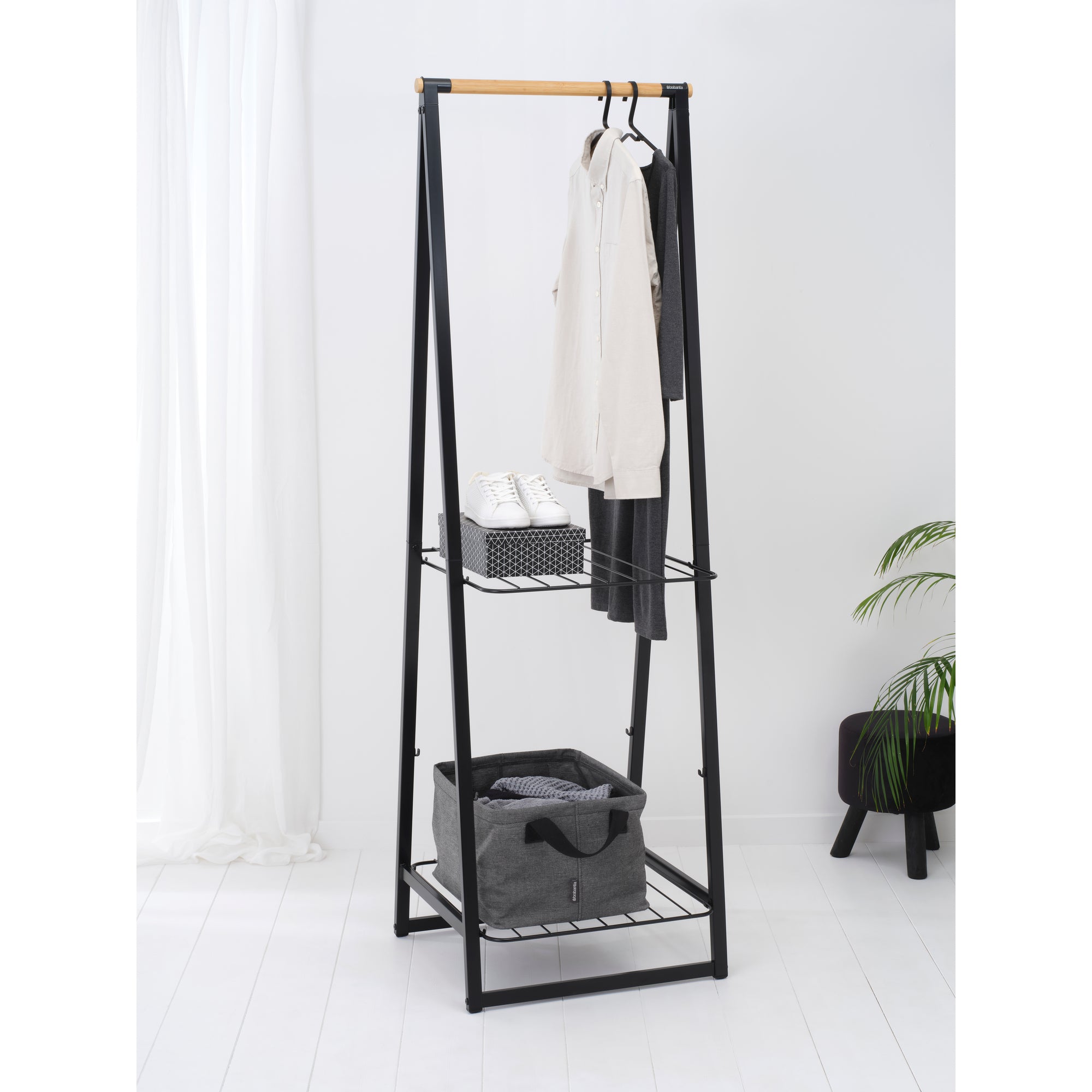 Foldable Laundry Basket 35L Large Capacity - Collapsible Clothes Hamper with Handles, Space-Saving Storage for Laundry Room, Dorm, Travel (Pepper Black)