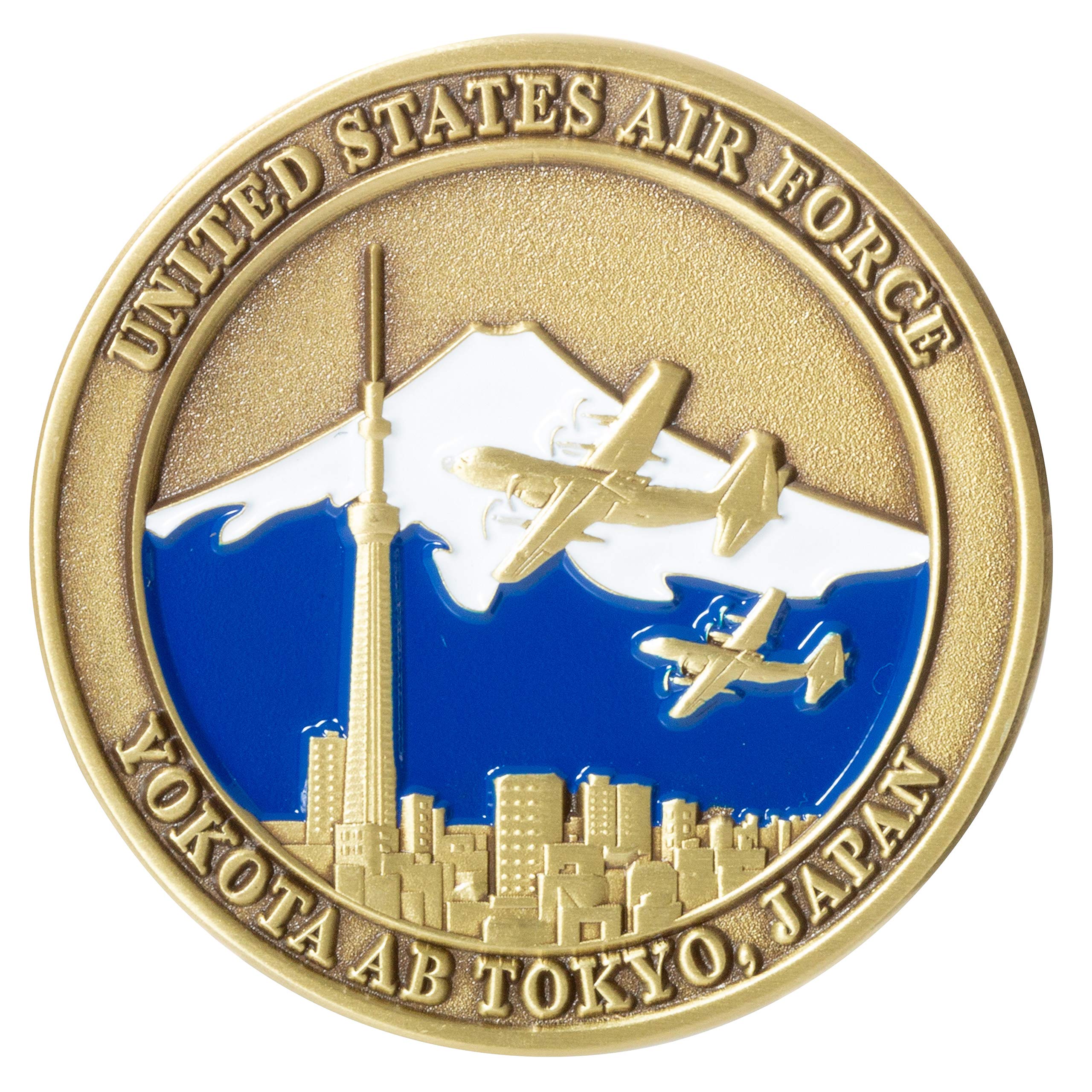 USAF Yokota Air Base Challenge Coin - United States Air Force Collectible with USA Flag - Perfect for Military Enthusiasts, Veterans & Collectors
