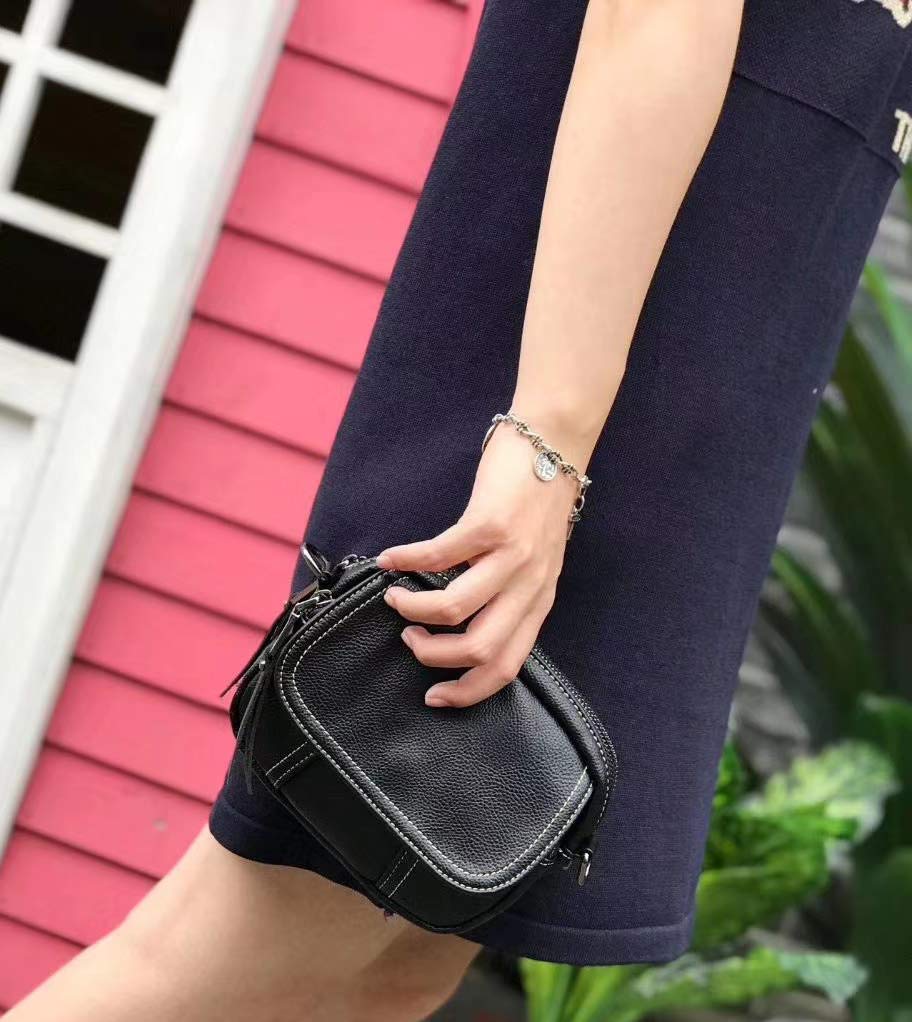 Stylish Women's Cross-Body Bag & Clutch Purse in True Black - Medium Size for Everyday Use, Date Night & Travel Accessories