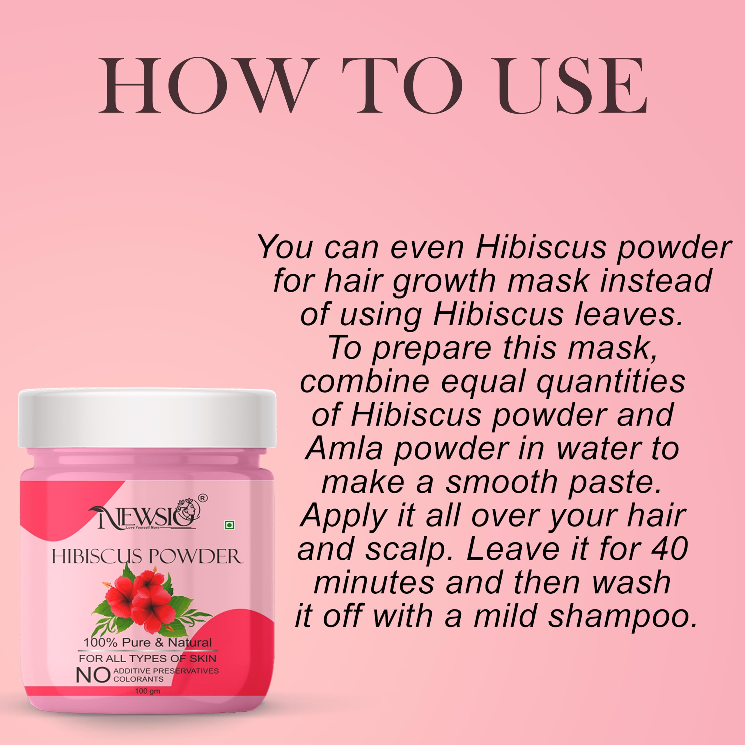 Pure Hibiscus Powder for Spotless Skin - Deep Cleaning, Exfoliating & Detoxifying Facial Treatment (100g Jar) - Perfect for DIY Face Masks & Natural Skincare Routine