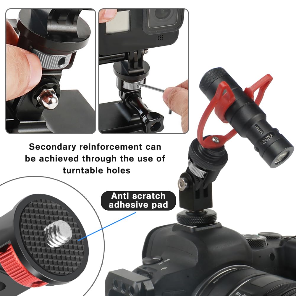 Pilikoll 2 Pack Aluminum 360° Adjustable Camera Mount Adapter - 1/4